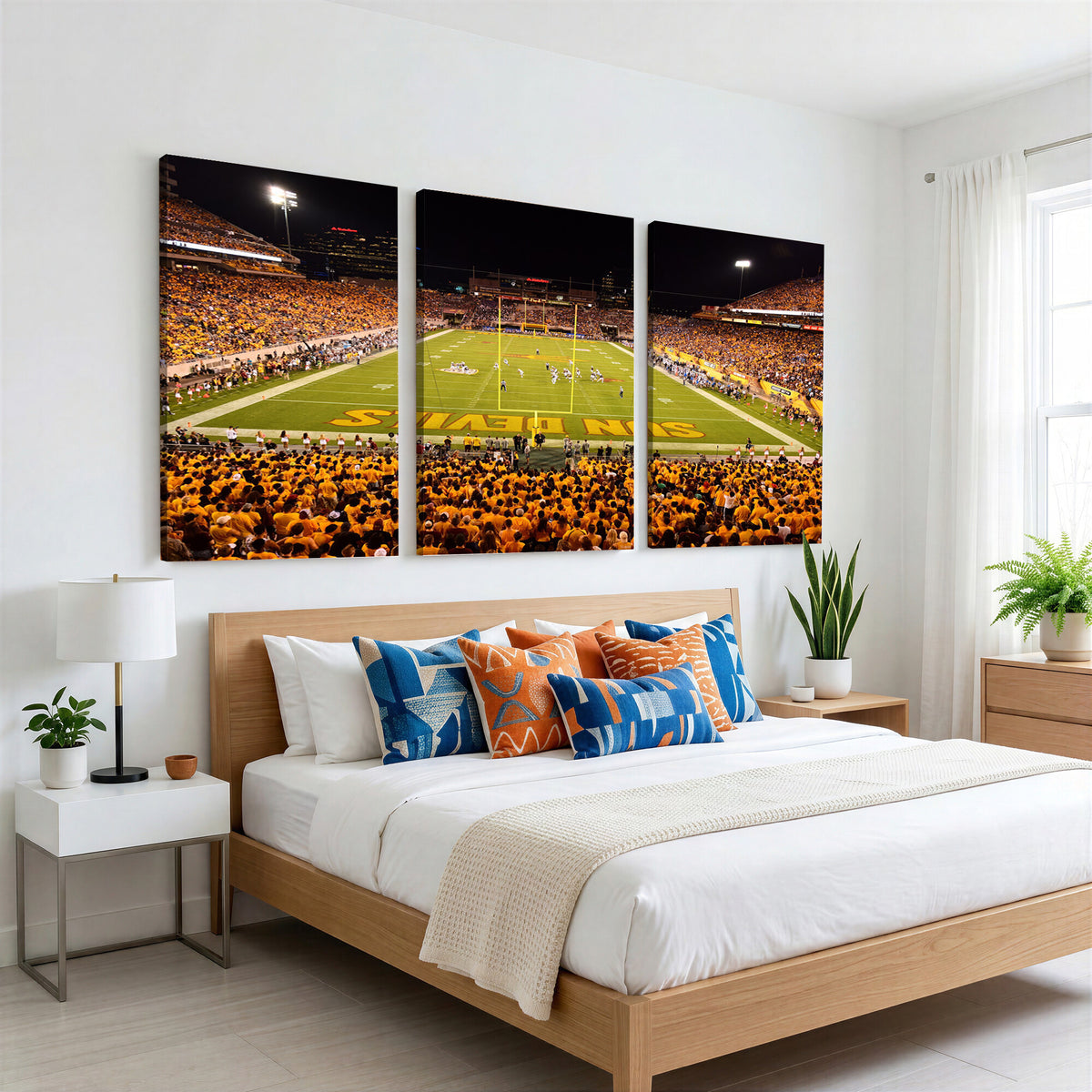 21588-MGV-CV-36X24 - ASU Sun Devils Football Team Print - Phoenix Mountain America Stadium Wall Art Canvas Print