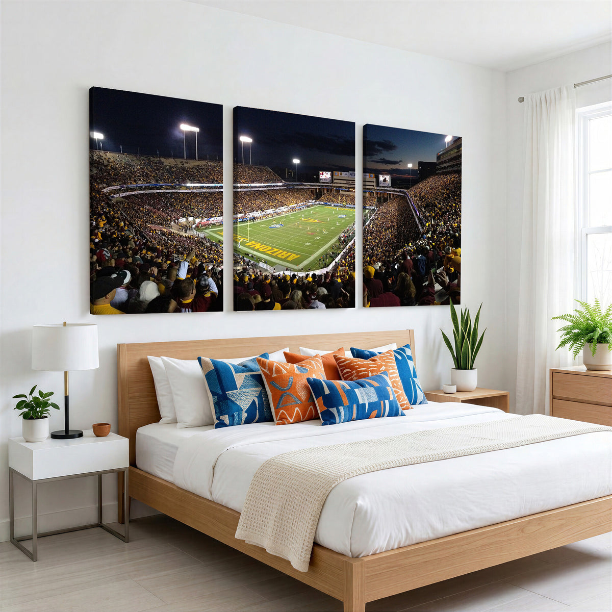 75716-MGV-CV-36X24 - ASU Sun Devils Football Team Print Canvas - Phoenix Mountain America Stadium Wall Art Canvas Print