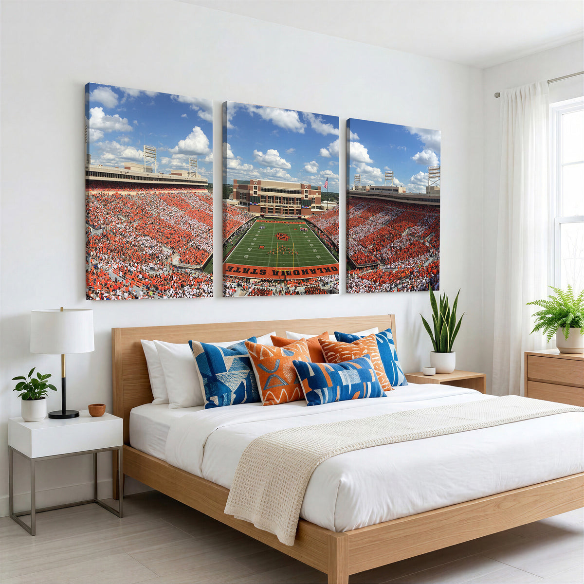 65192-MGV-CV-36X24 - Oklahoma State Cowboys Football Team Print - Stillwater Boone Pickens Stadium Wall Art Canvas Print