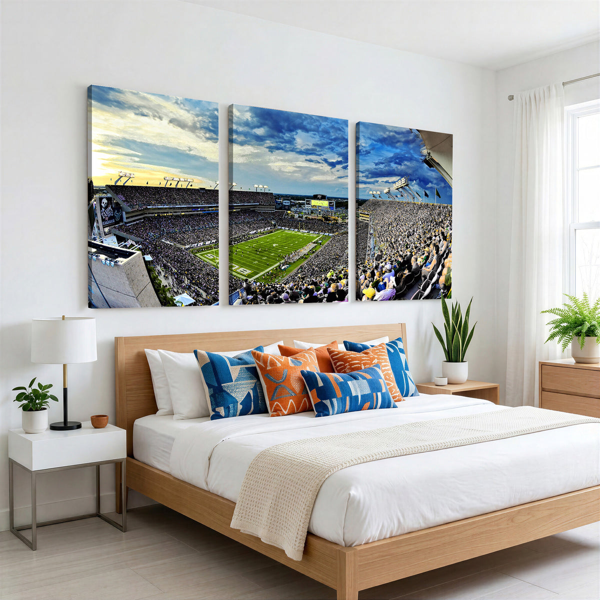 23788-MGV-CV-36X24 - Framed USF Bulls Football Team Print - Tampa Raymond James Stadium Wall Art Canvas Print