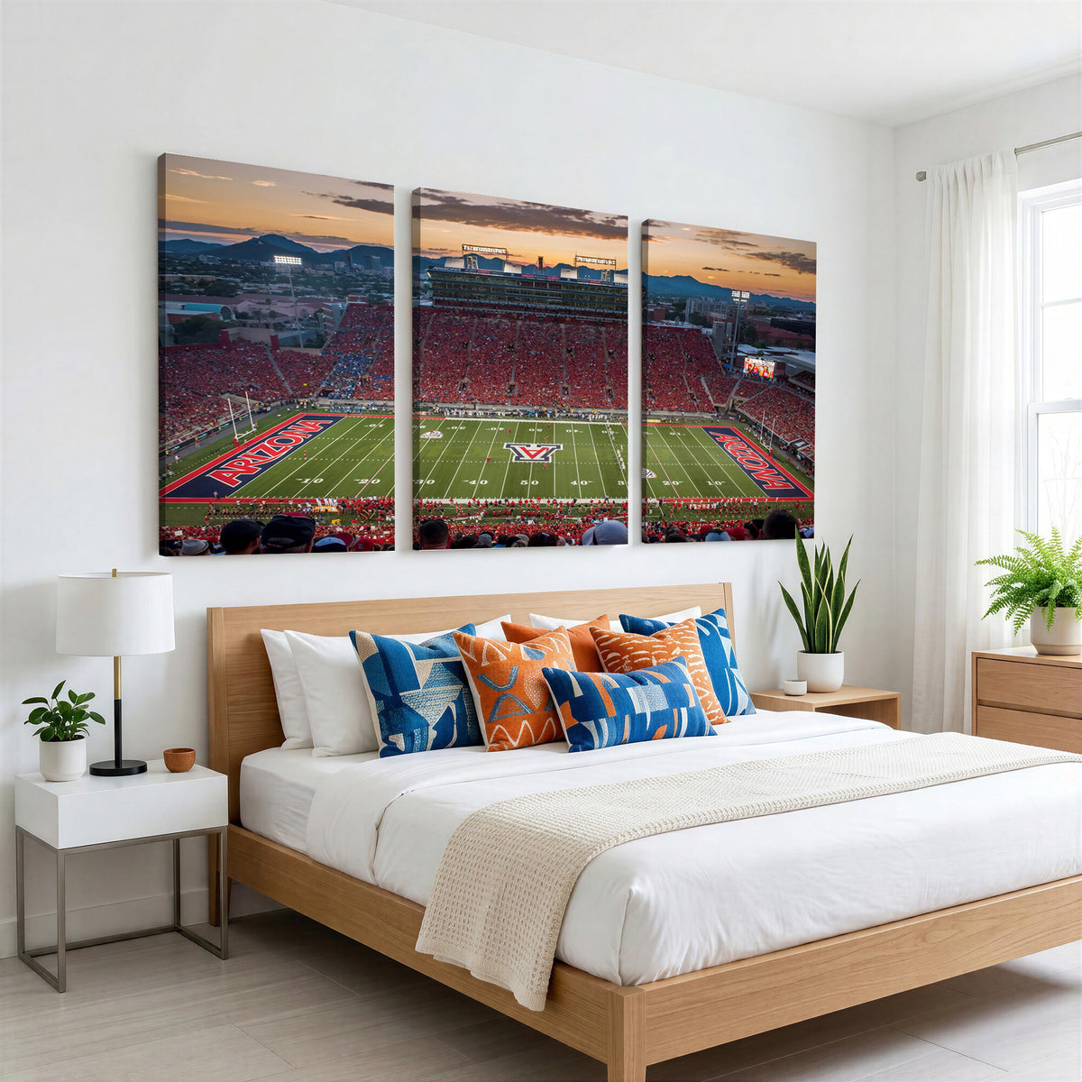 99722-MGV-CV-36X24 - Framed Arizona Wildcats Football Team Print - Tucson Arizona Stadium Wall Art Canvas Print
