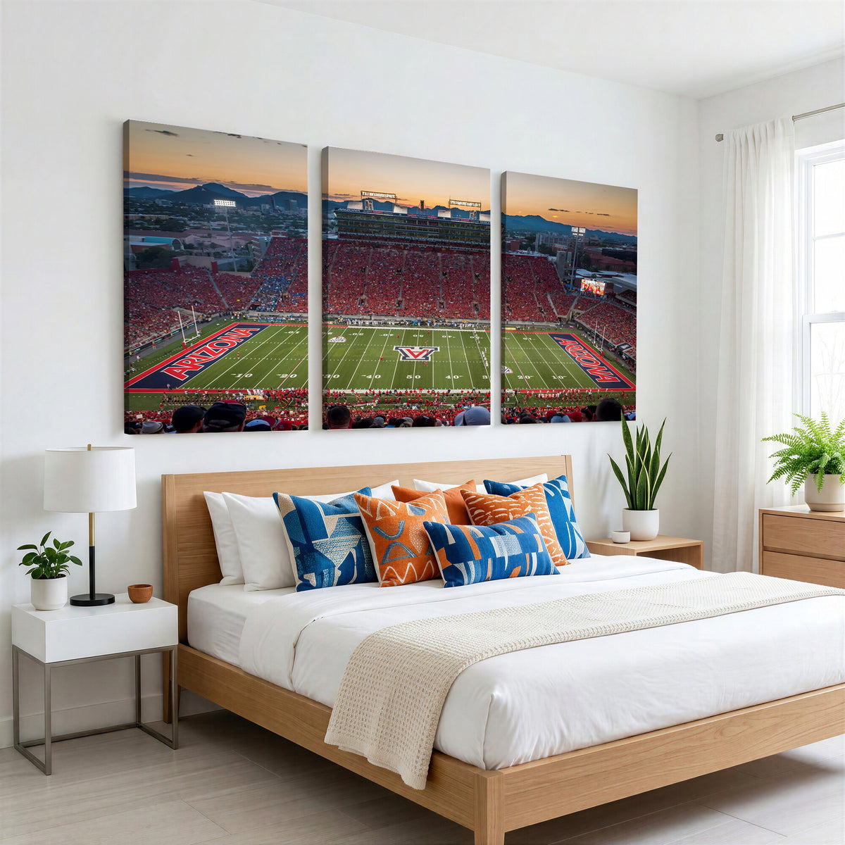 45563-MGV-CV-36X24 - Arizona Wildcats Football Team Print - Tucson Arizona Stadium Wall Art Canvas Print