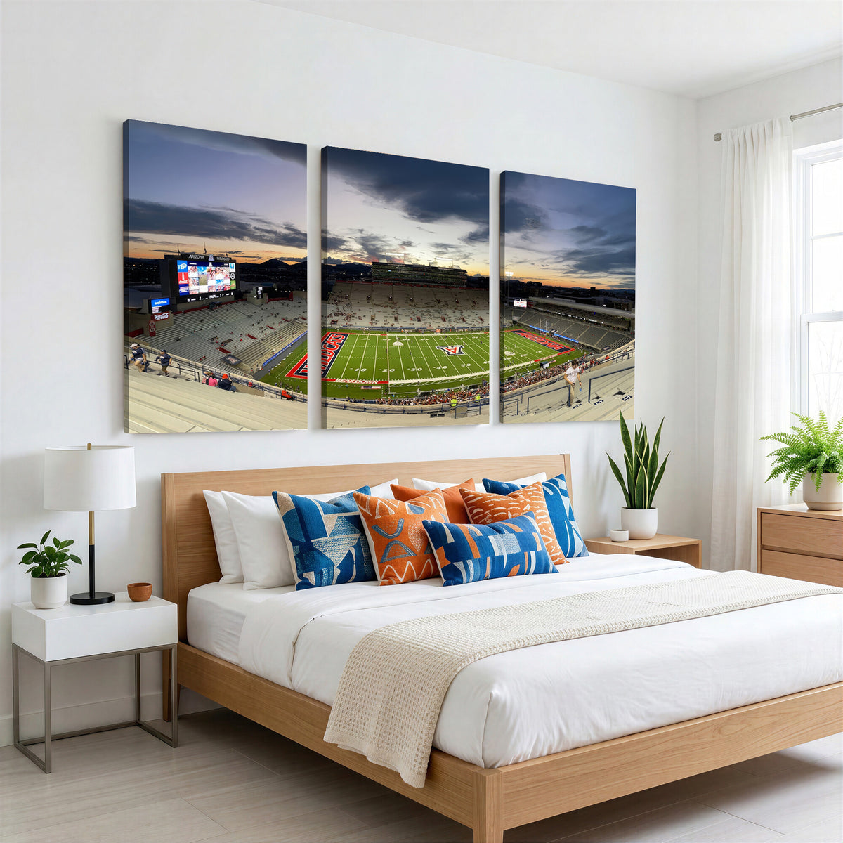 24339-MGV-CV-36X24 - Arizona Wildcats Football Team Print - Tucson Arizona Stadium Wall Art Canvas Print