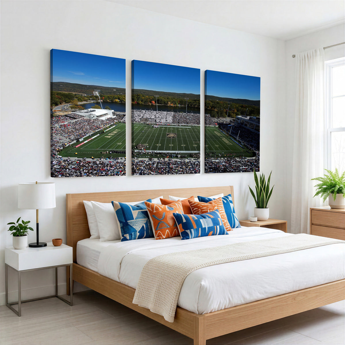 52056-MGV-CV-36X24 - Army Black Knights Football Team Print - West Point Michie Stadium Wall Art Canvas Print