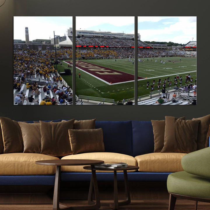 Boston College Eagles Football Team Print - Boston Alumni Stadium Wall Art Canvas Print