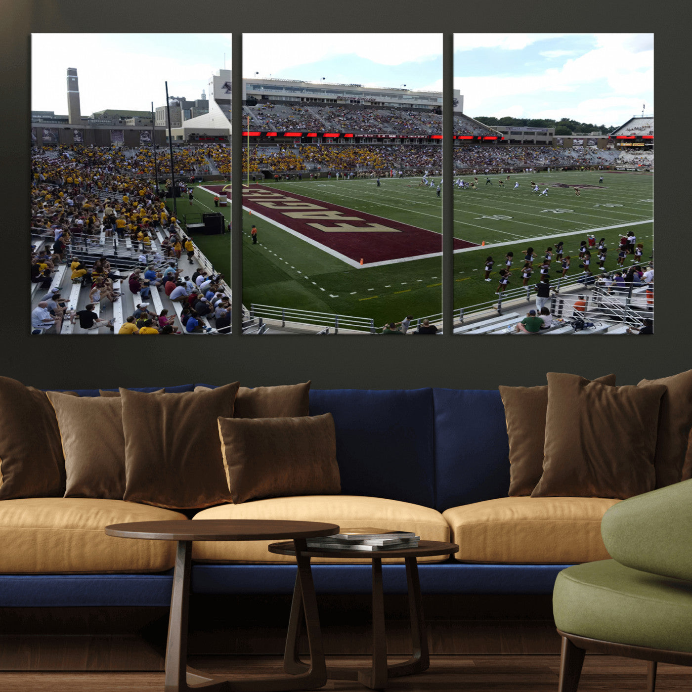MGV-CV-60X30-3P - Boston College Eagles Football Team Print - Boston Alumni Stadium Wall Art Canvas Print