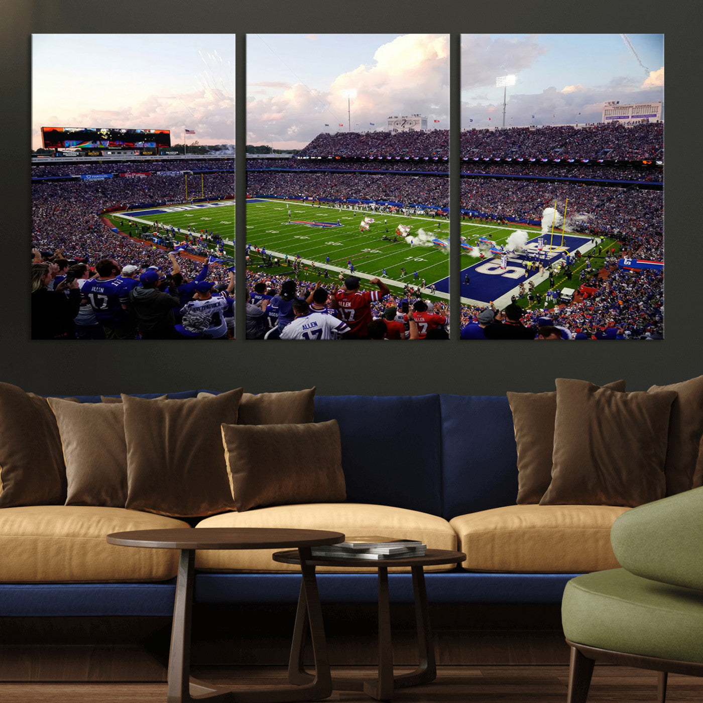 MGV-CV-60X30-3P - Buffalo Bills Football Team Print - Buffalo Highmark Stadium Wall Art Canvas Print