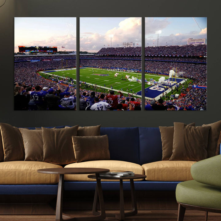 Buffalo Bills Football Team Print - Buffalo Highmark Stadium Wall Art Canvas Print