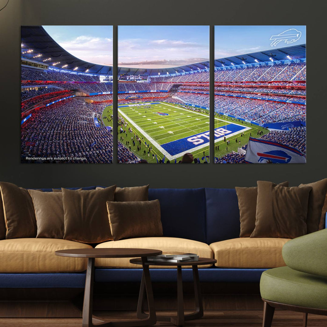 Buffalo Bills Football Team Print - Buffalo Highmark Stadium Wall Art Canvas Print