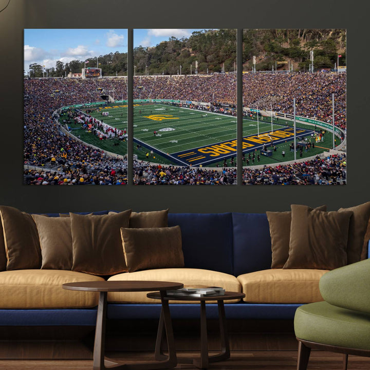 University of California Golden Bears Football Team Print - Berkeley California Memorial Stadium Wall Art Canvas Print