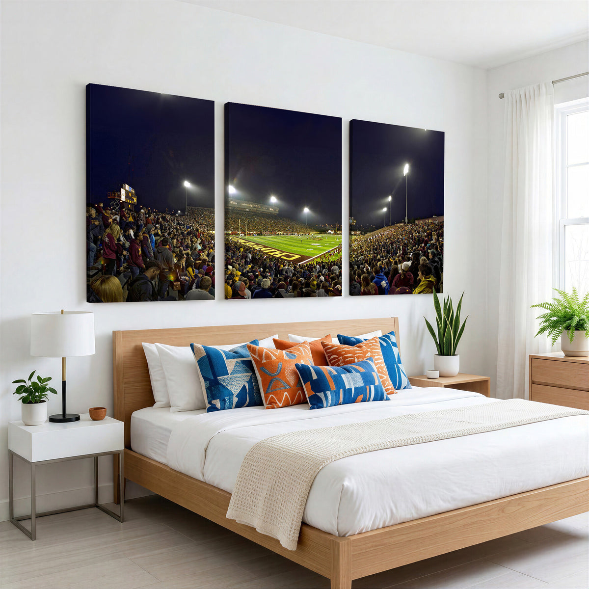 45619-MGV-CV-36X24 - Central Michigan University Chippewas Canvas Wall Art, Football Team Print - Mount Pleasant