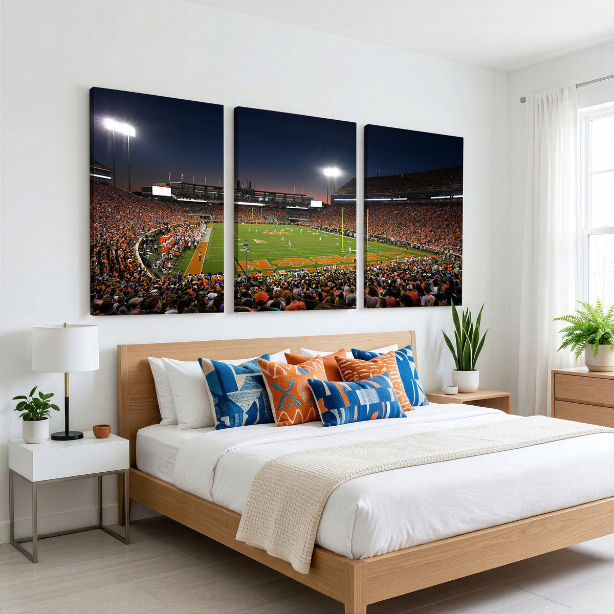 32340-MGV-CV-36X24 - Clemson University Tigers Art Print, Football Team Print