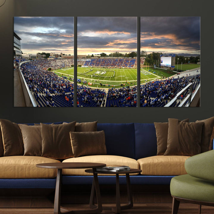 Duke University Blue Devils Football Team Print - Durham Wallace Wade Stadium Wall Art Canvas Print