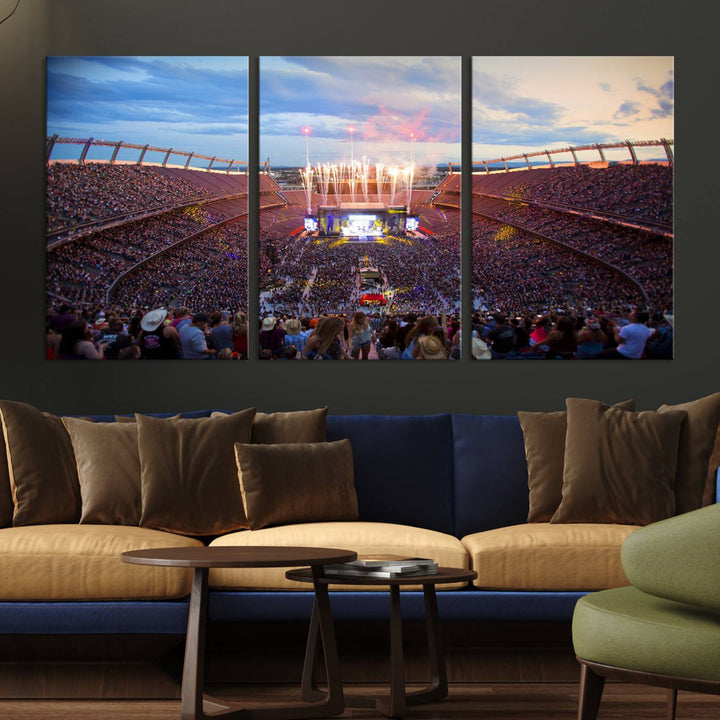 Denver Broncos Football Team Print - Empower Field at Mile High Stadium Wall Art Canvas Print