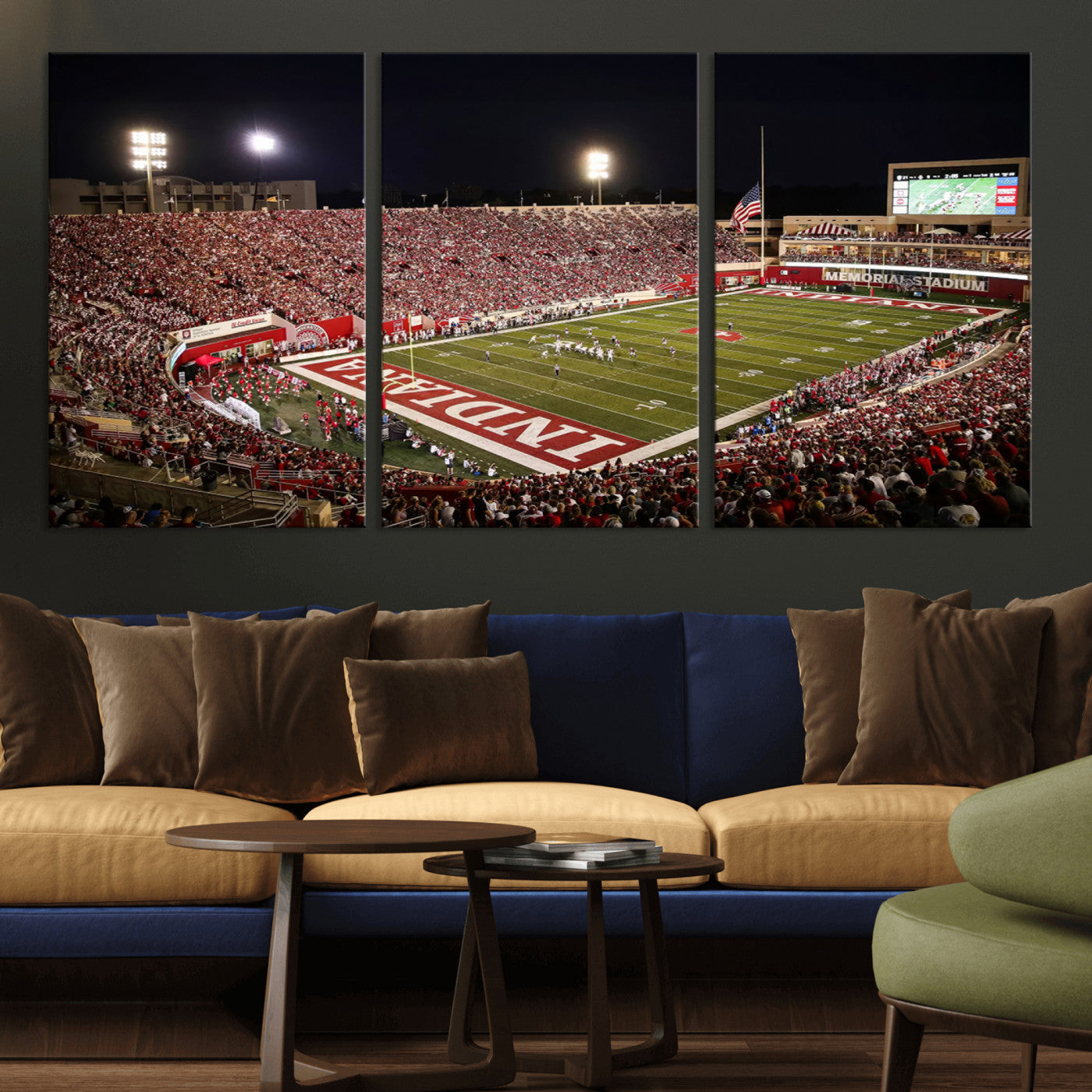 MGV-CV-60X30-3P - Indiana University Hoosiers Football Team Print Canvas