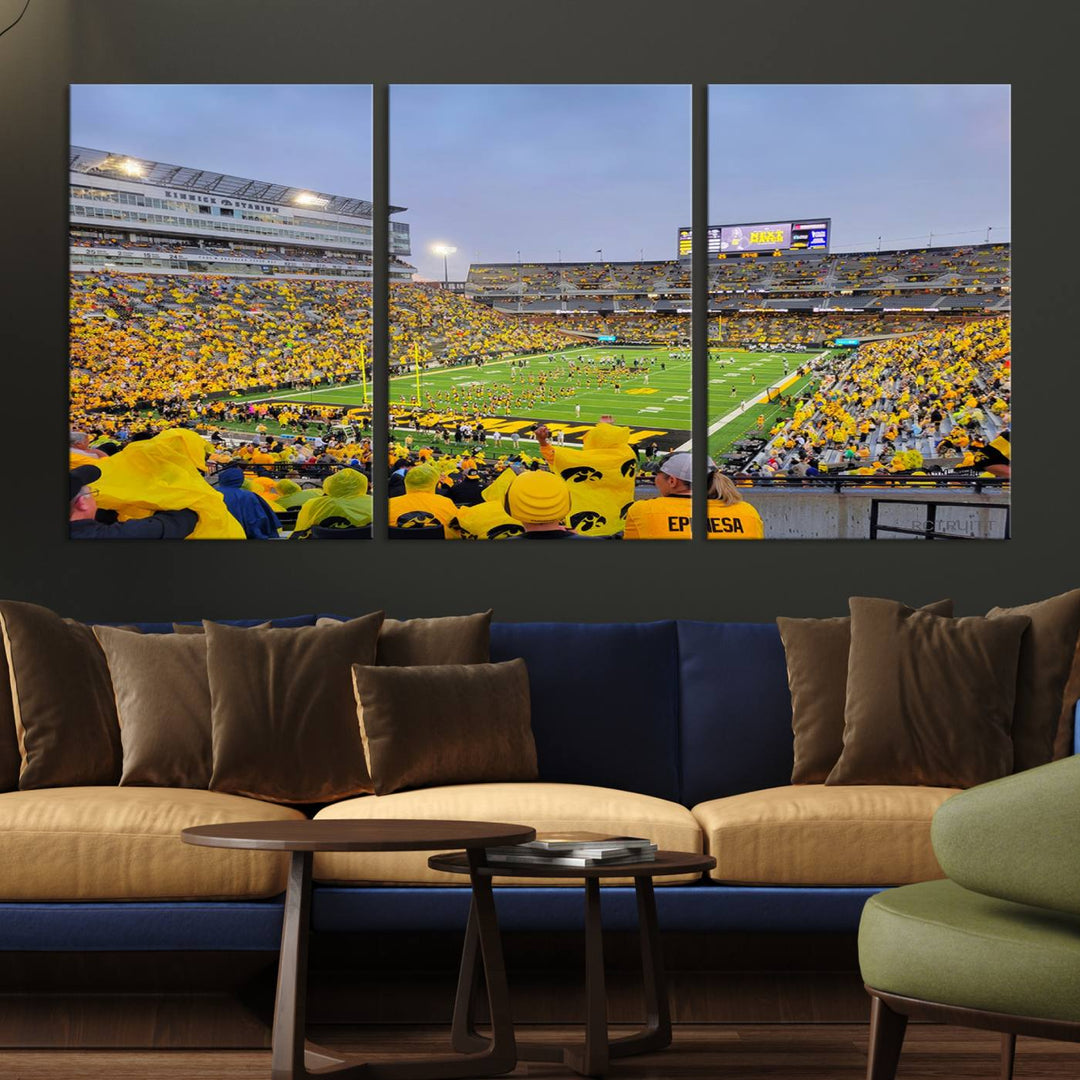 Iowa University Hawkeyes Football Team Print - Iowa City Kinnick Stadium Wall Art Canvas Print