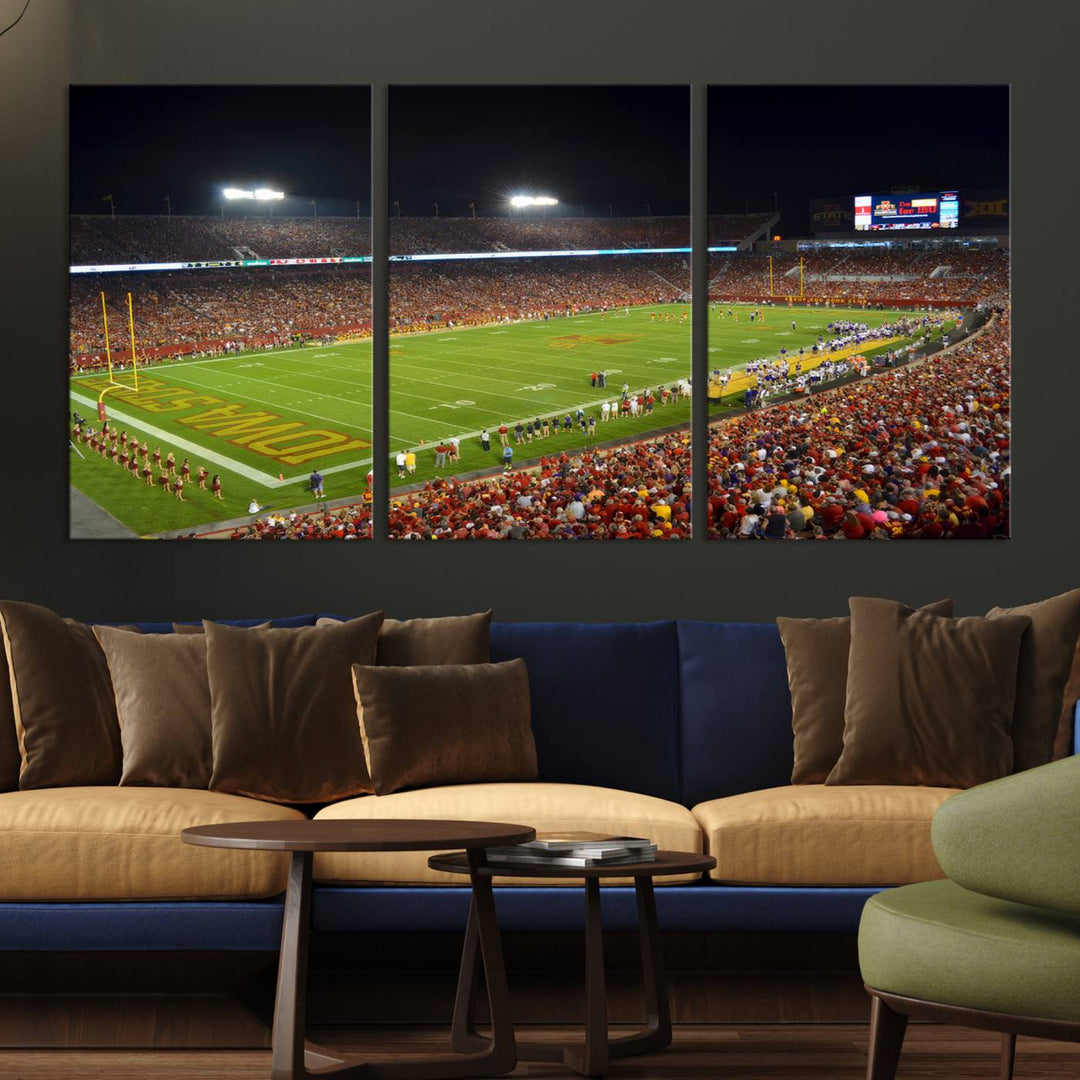 Iowa State University Cyclones Football Team Print - Ames Jack Trice Stadium Wall Art Canvas Print