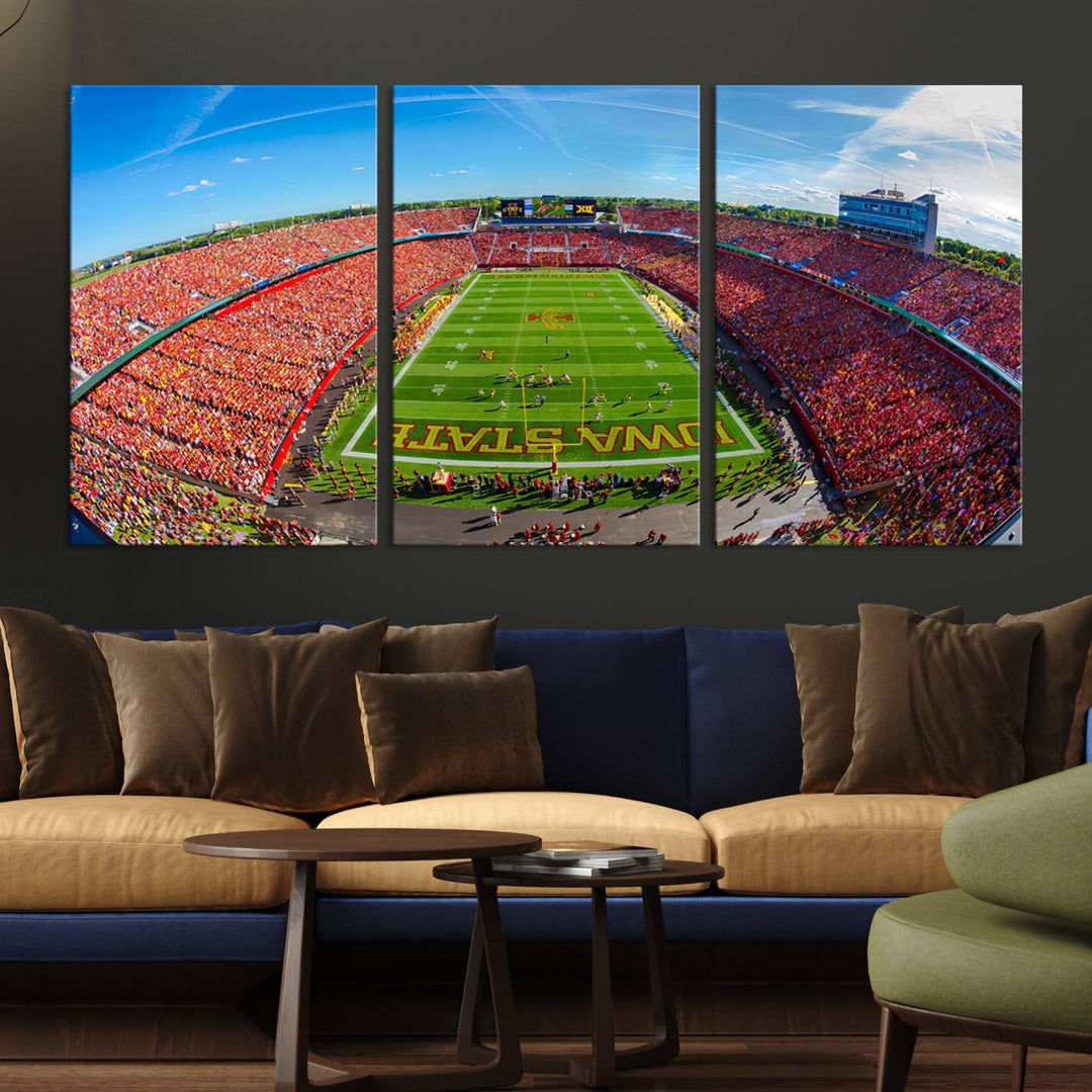 Iowa State University Cyclones Football Team Print - Ames Jack Trice Stadium Wall Art Canvas Print