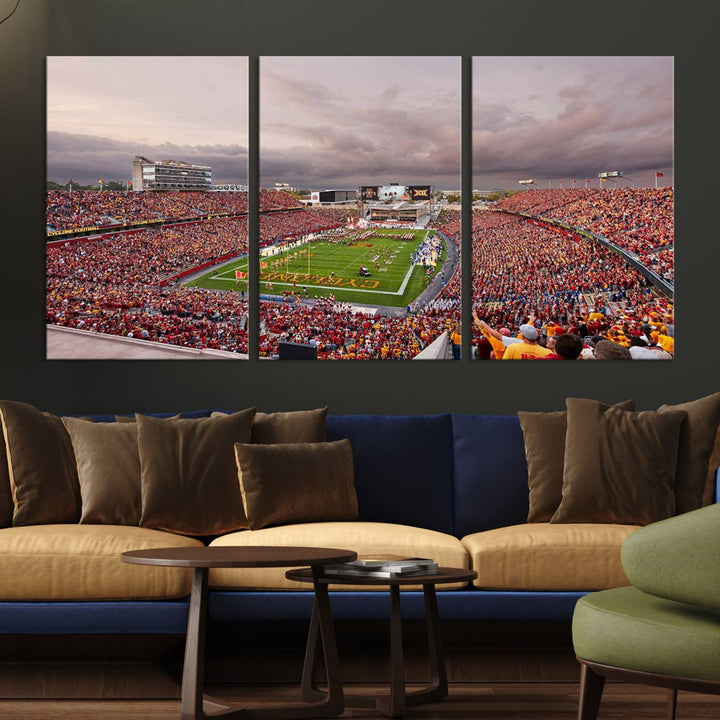 Iowa State University Cyclones Football Team Print - Ames Jack Trice Stadium Wall Art Canvas Print