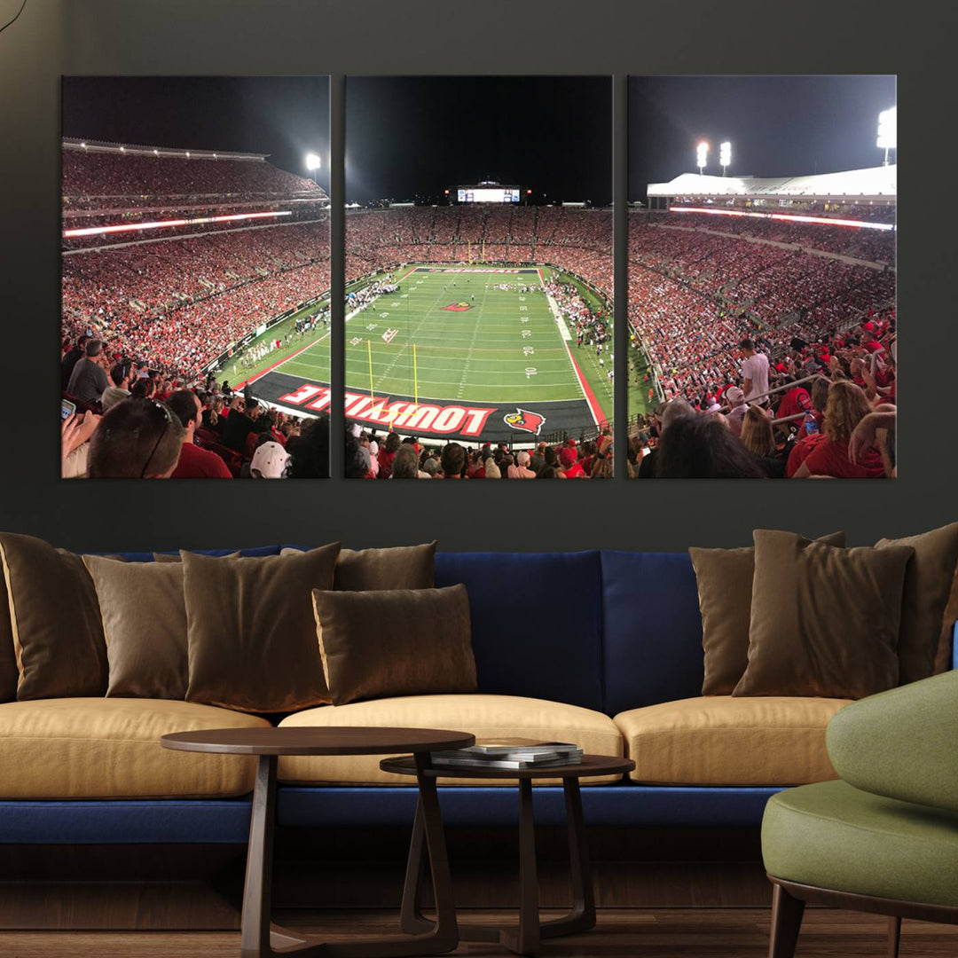 University of Louisville Cardinals Football Team Print - Louisville Cardinal Stadium Wall Art Canvas Print