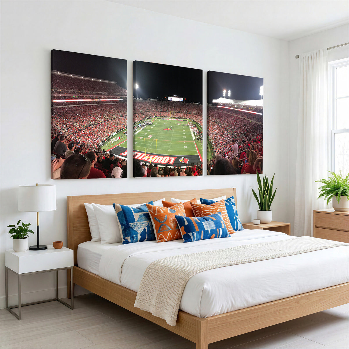 51251-MGV-CV-36X24 - University of Louisville Cardinals Football Team Print - Louisville Cardinal Stadium Wall Art Canvas