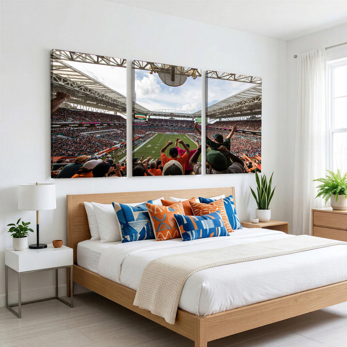 66239-MGV-CV-36X24 - Miami Hurricanes Football Team Wall Art Print - Miami Hard Rock Stadium Wall Art Canvas Print