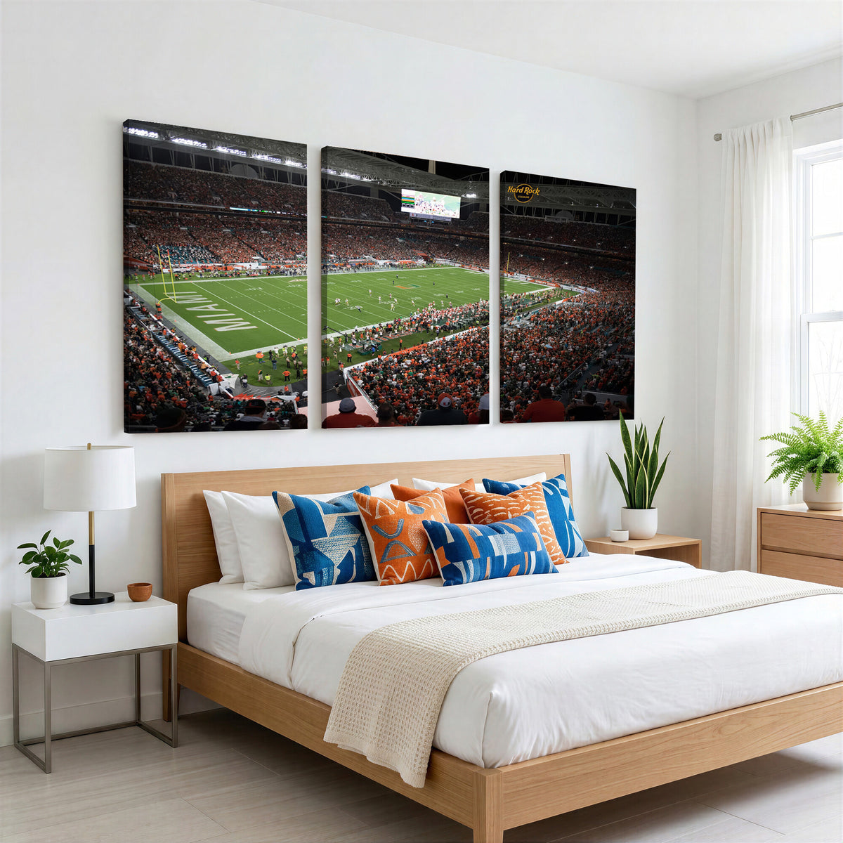 33698-MGV-CV-36X24 - Miami Hurricanes Football Team Print Canvas, Miami Hard Rock Stadium