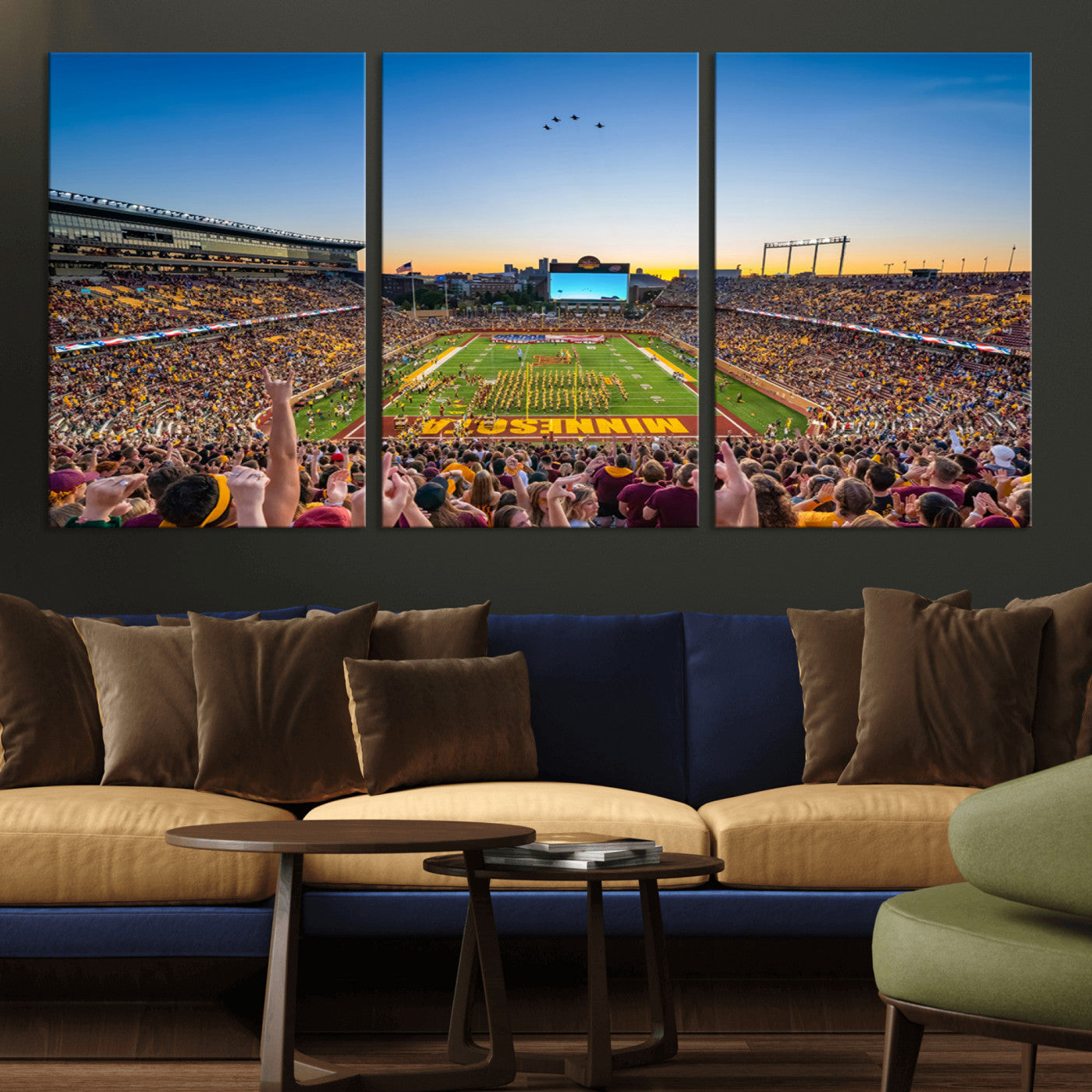 MGV-CV-60X30-3P - University of Minnesota Golden Gophers Art Print, Football Team Print - Minneapolis Huntington Bank