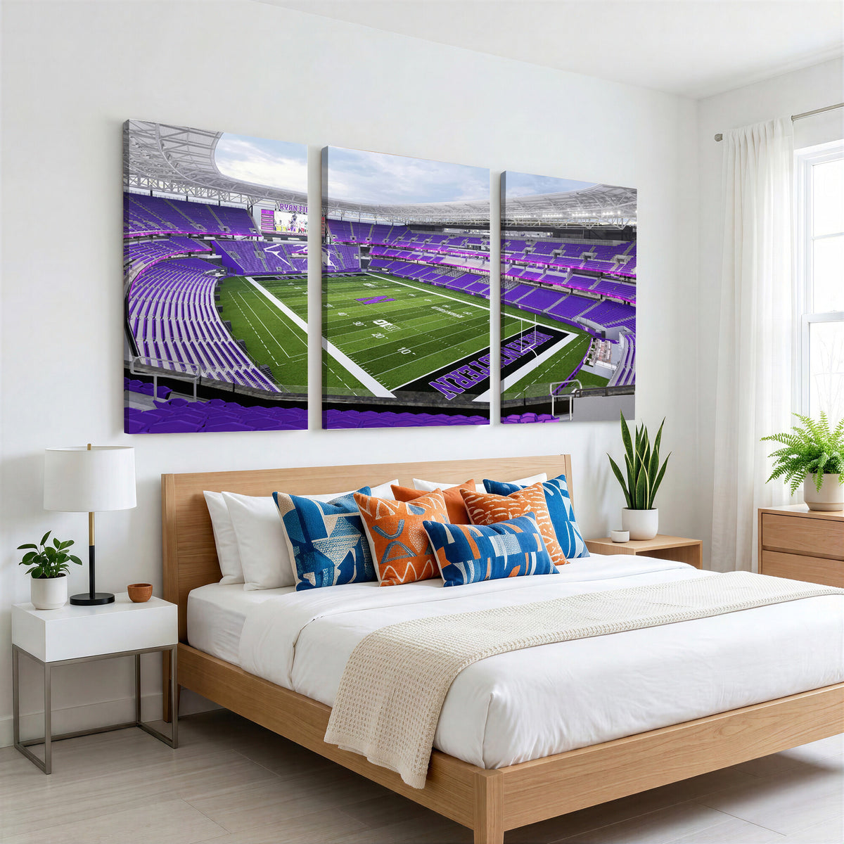 49190-MGV-CV-36X24 - Northwestern University Wildcats Football Team Print - Evanston Ryan Field Wall Art Canvas Print