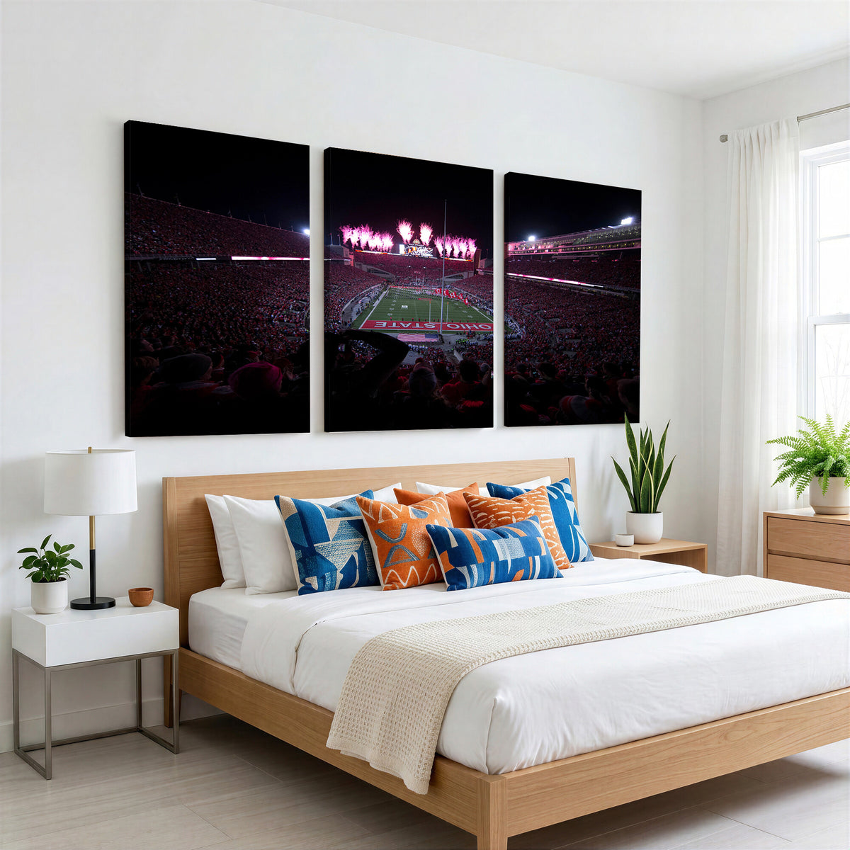20483-MGV-CV-36X24 - Ohio State University Buckeyes Football Team Print, Extra Large Game Room Wall Decor