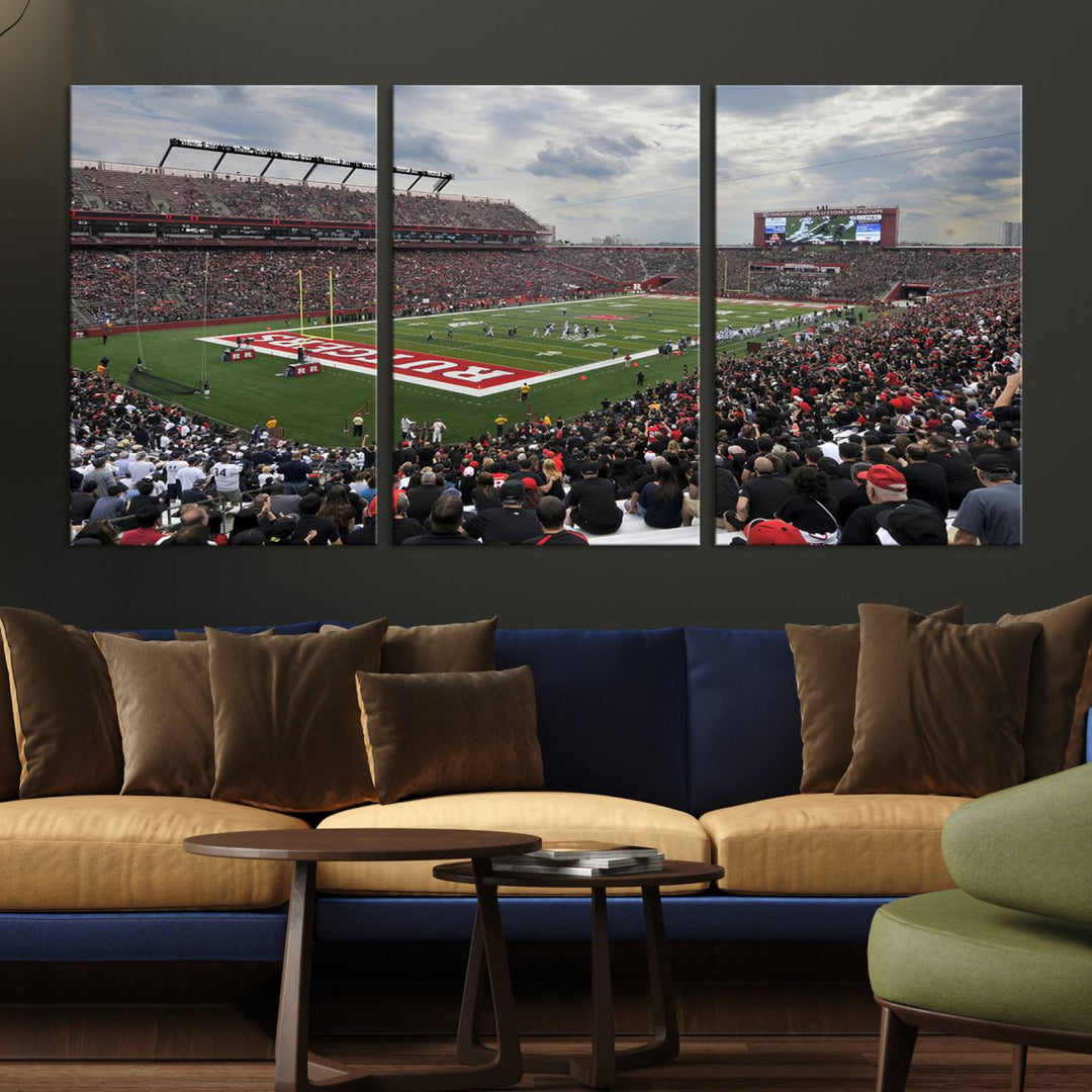 Rutgers Scarlet Knights Football Team Print - SHI Stadium, Piscataway Wall Art Canvas Print