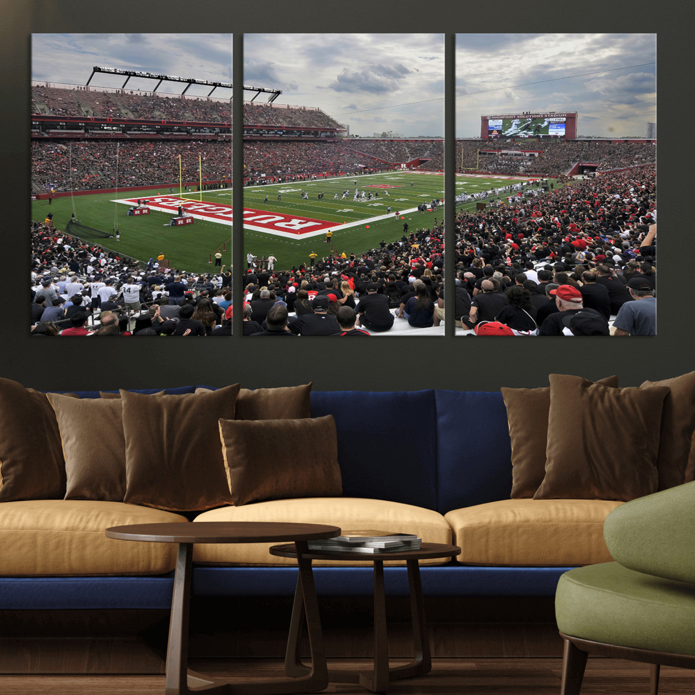 MGV-CV-60X30-3P - Rutgers Scarlet Knights Football Team Print - SHI Stadium, Piscataway Wall Art Canvas Print