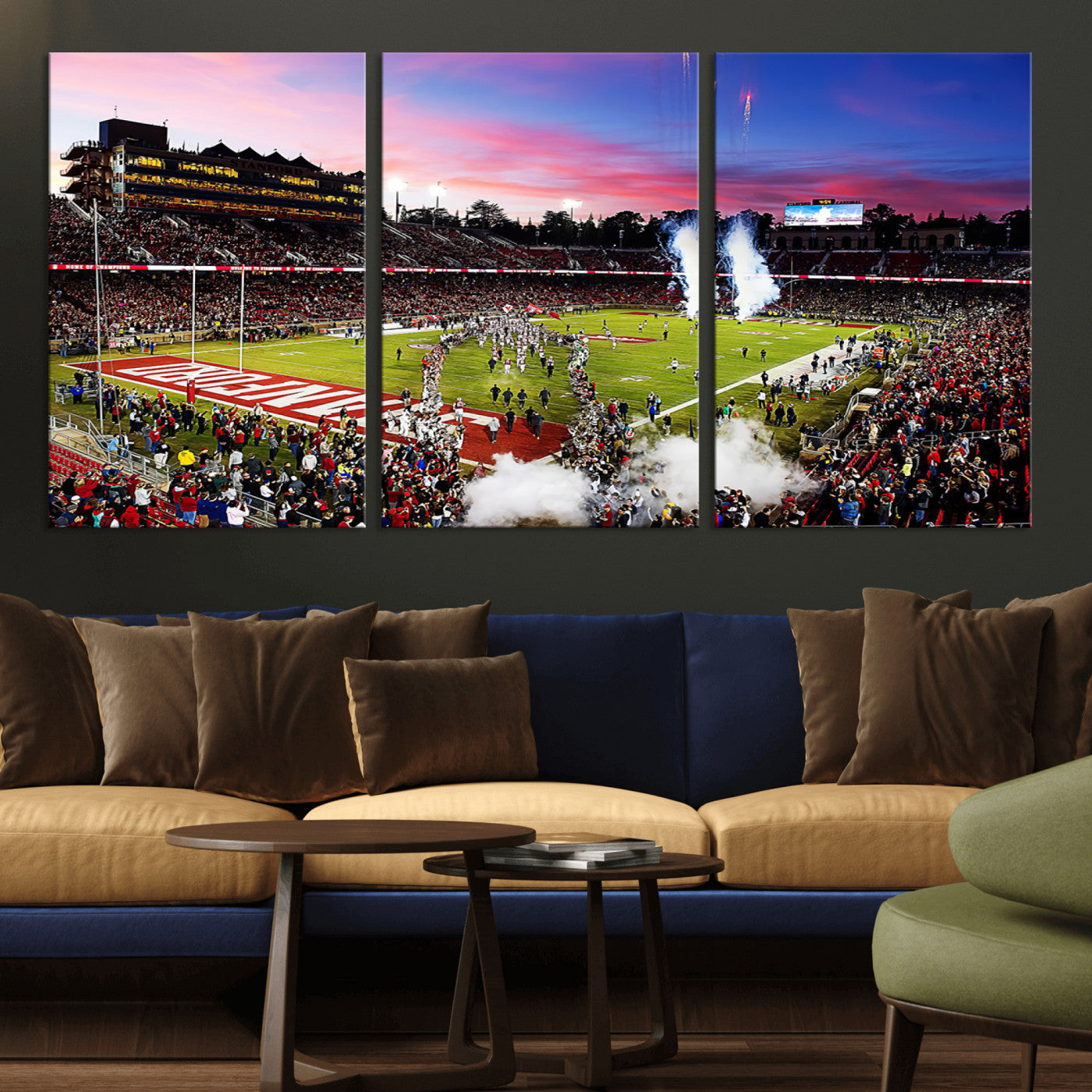 MGV-CV-60X30-3P - Stanford University Cardinal Football Team Print - Stanford Stadium Wall Art Canvas Print