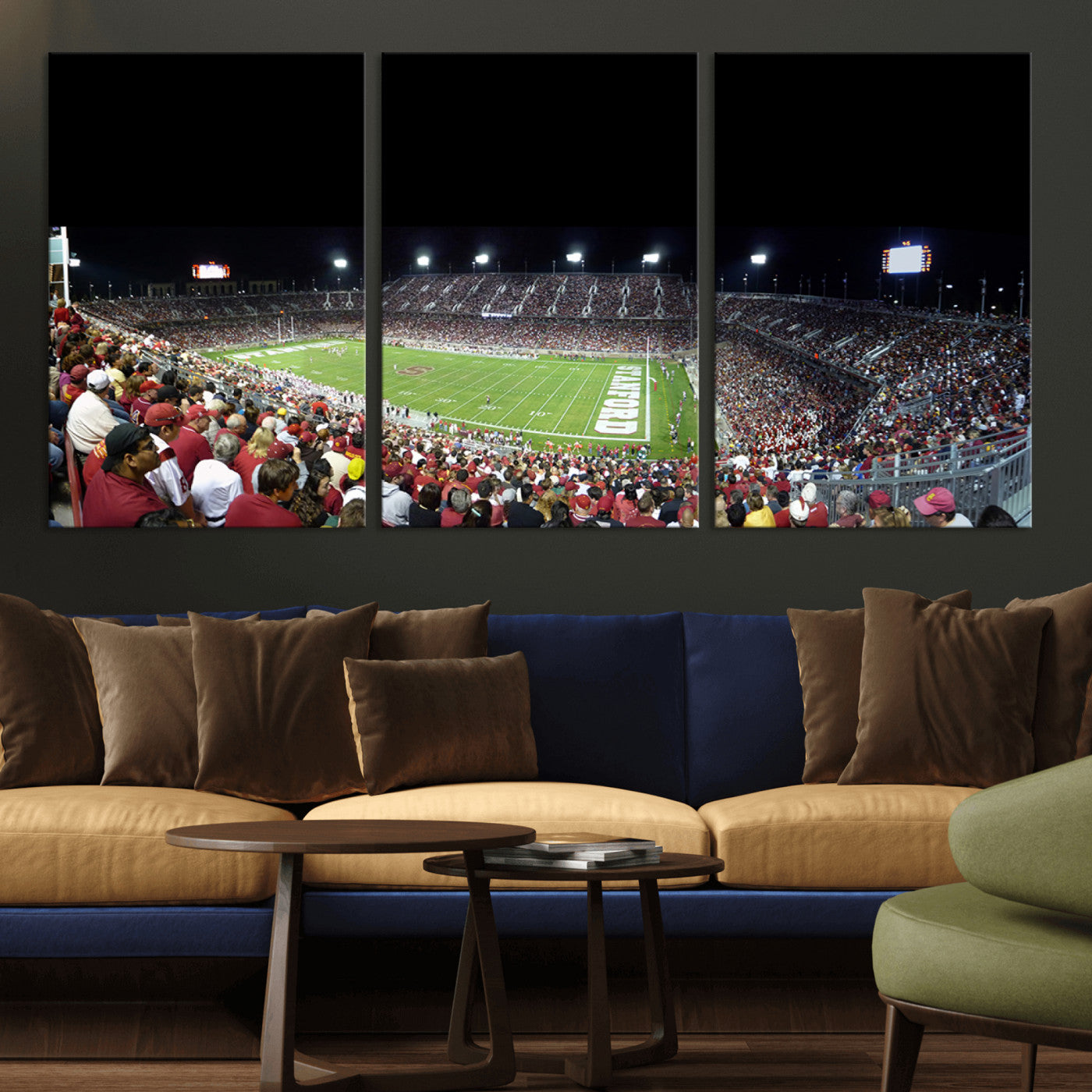 MGV-CV-60X30-3P - Stanford University Cardinal Football Team Print - Stanford Stadium Wall Art Canvas Print