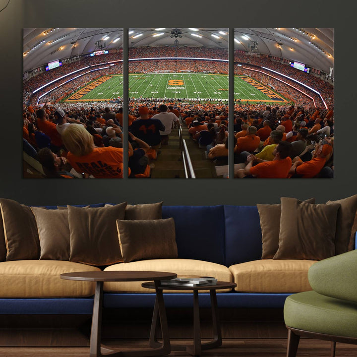 From above, the view resembles the Syracuse University Orange Football Team Wall Art Canvas.