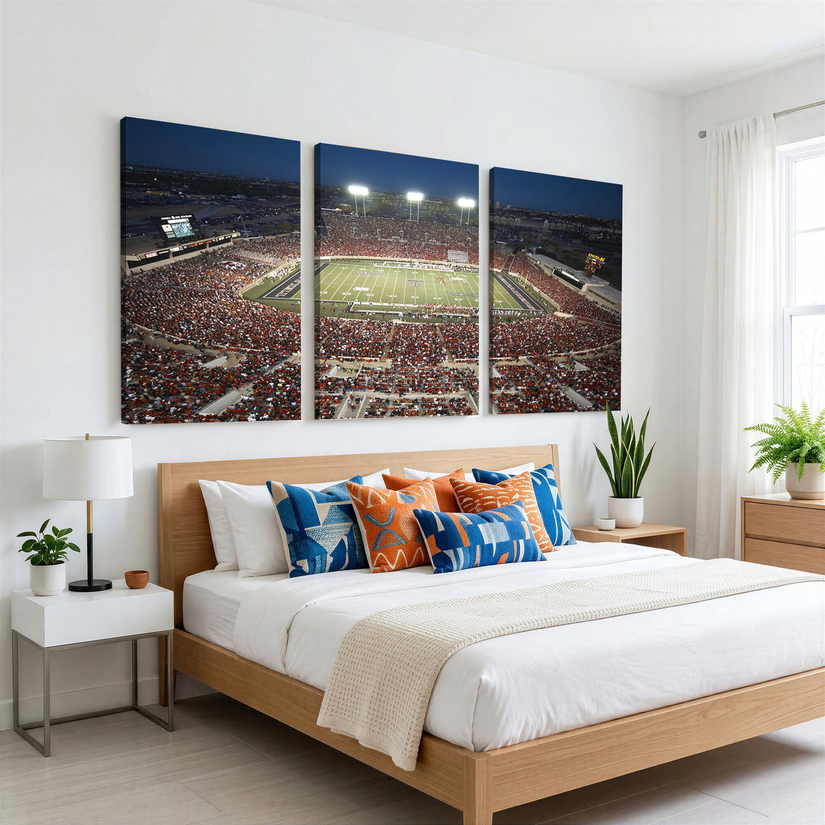 55763-MGV-CV-36X24 - Texas Tech Red Raiders Football Team Print, Lubbock Jones AT&T Stadium, Framed and Ready to Hang