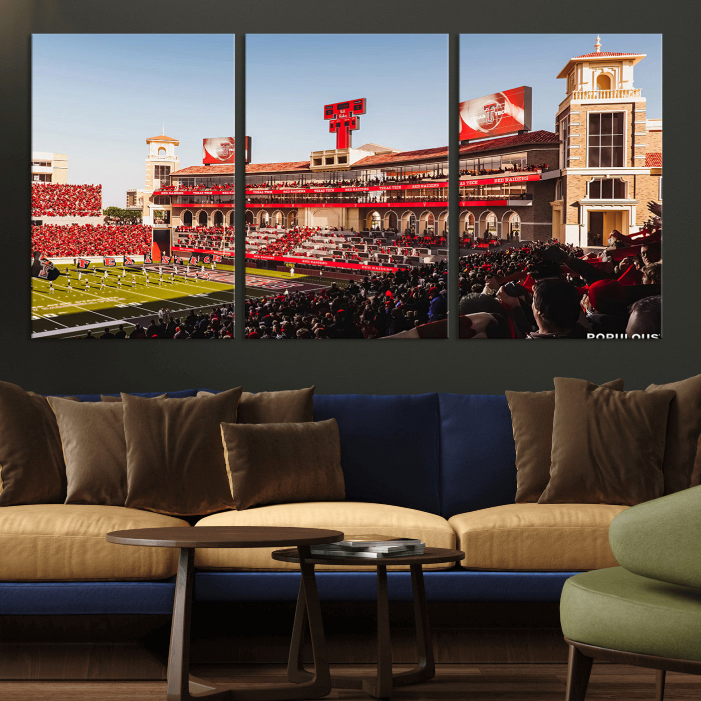 MGV-CV-60X30-3P - Jones AT&T Stadium Texas Tech Red Raiders Wall Art | Large Att Stadium Canvas Print | College
