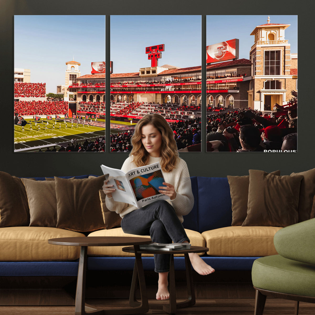 89744-PAN-FL-20X10 - Jones AT&T Stadium Texas Tech Red Raiders Wall Art | Large Att Stadium Canvas Print | College