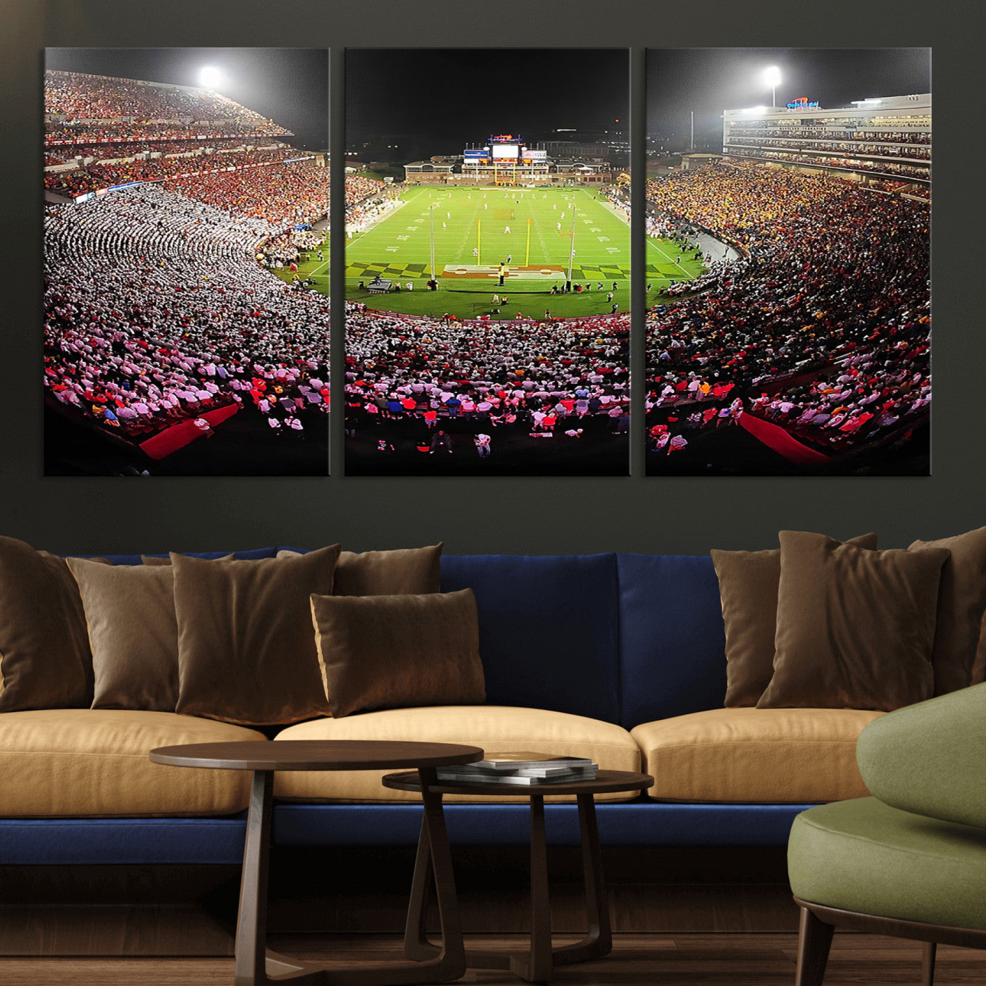 MGV-CV-60X30-3P - University of Maryland Terrapins Football Team Print - College Park SECU Stadium Wall Art Canvas