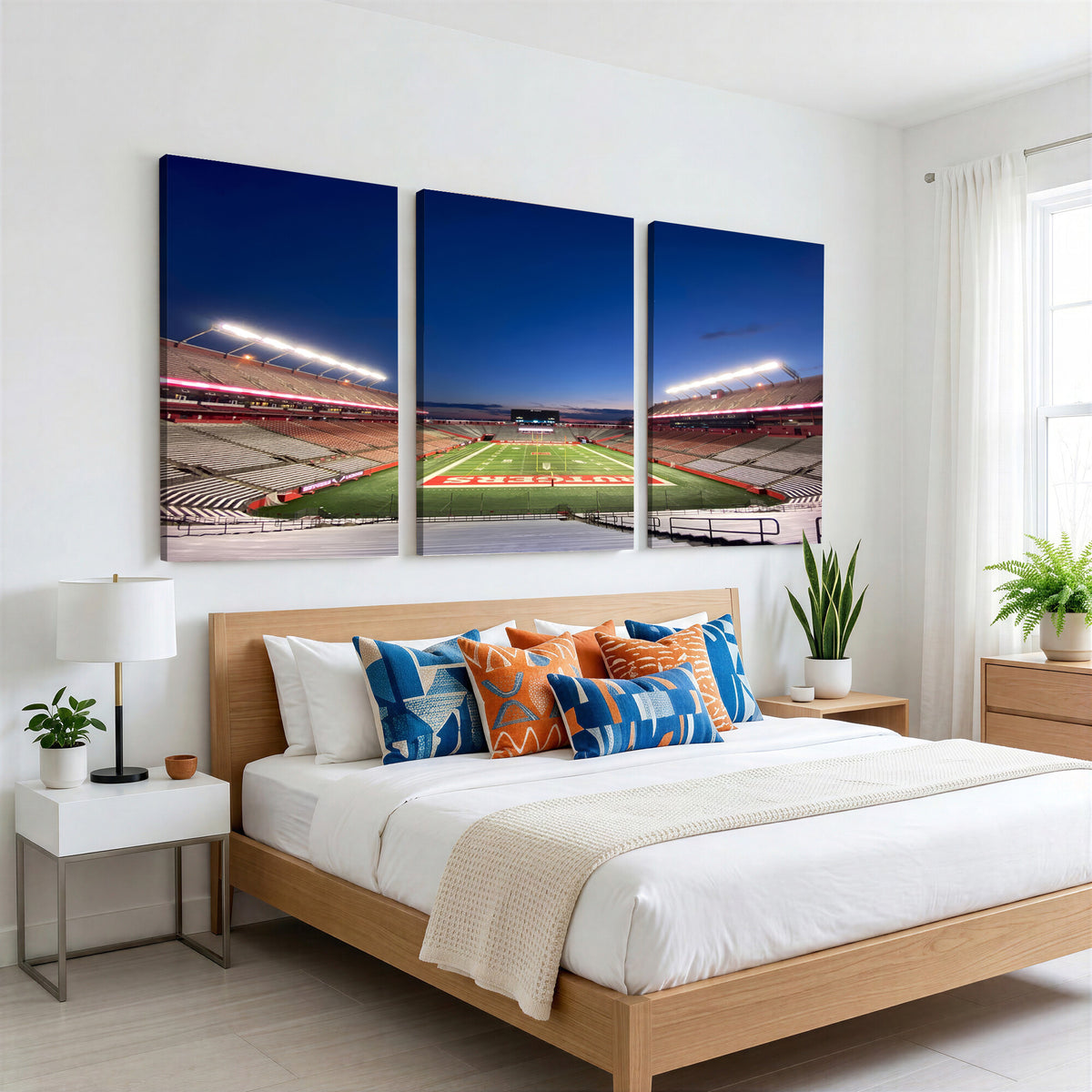 15051-MGV-CV-36X24 - Rutgers Scarlet Knights Football Team Print, Piscataway SHI Stadium