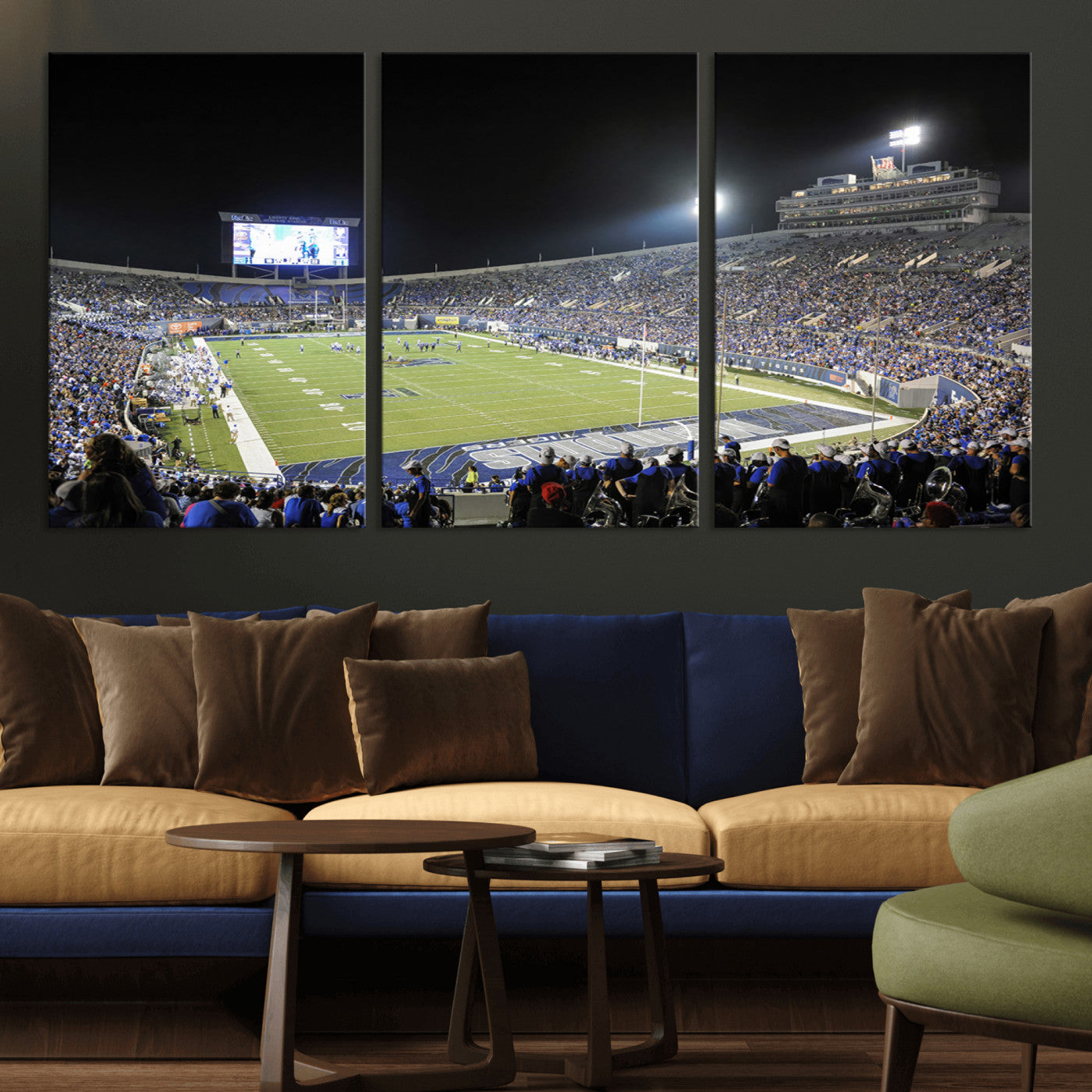 MGV-CV-60X30-3P - University of Memphis Tigers Football Team Print - Memphis Simmons Bank Liberty Stadium Wall Art