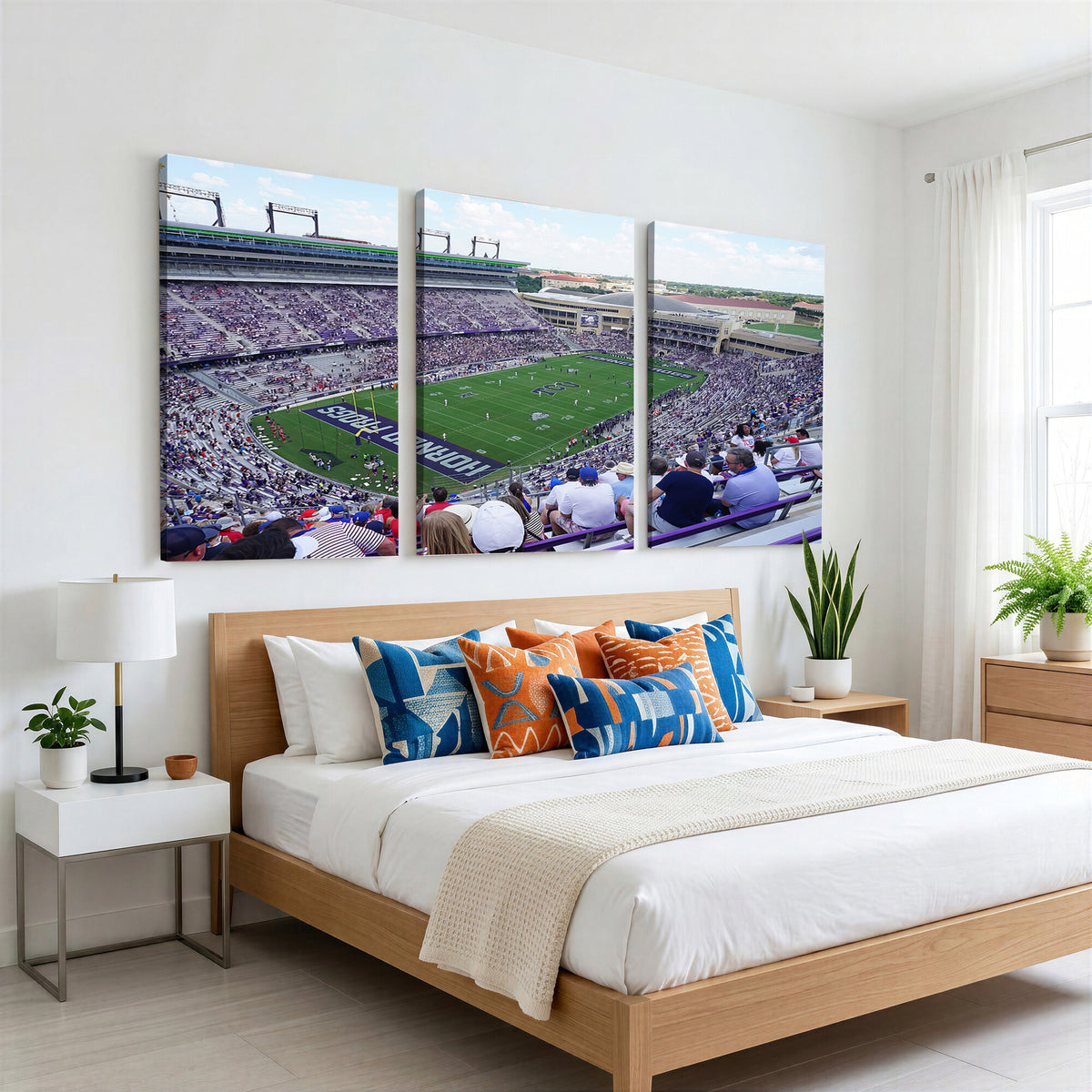 95139-MGV-CV-36X24 - The Texas Christian University TCU Horned Frogs Football Team Print, Fort Worth