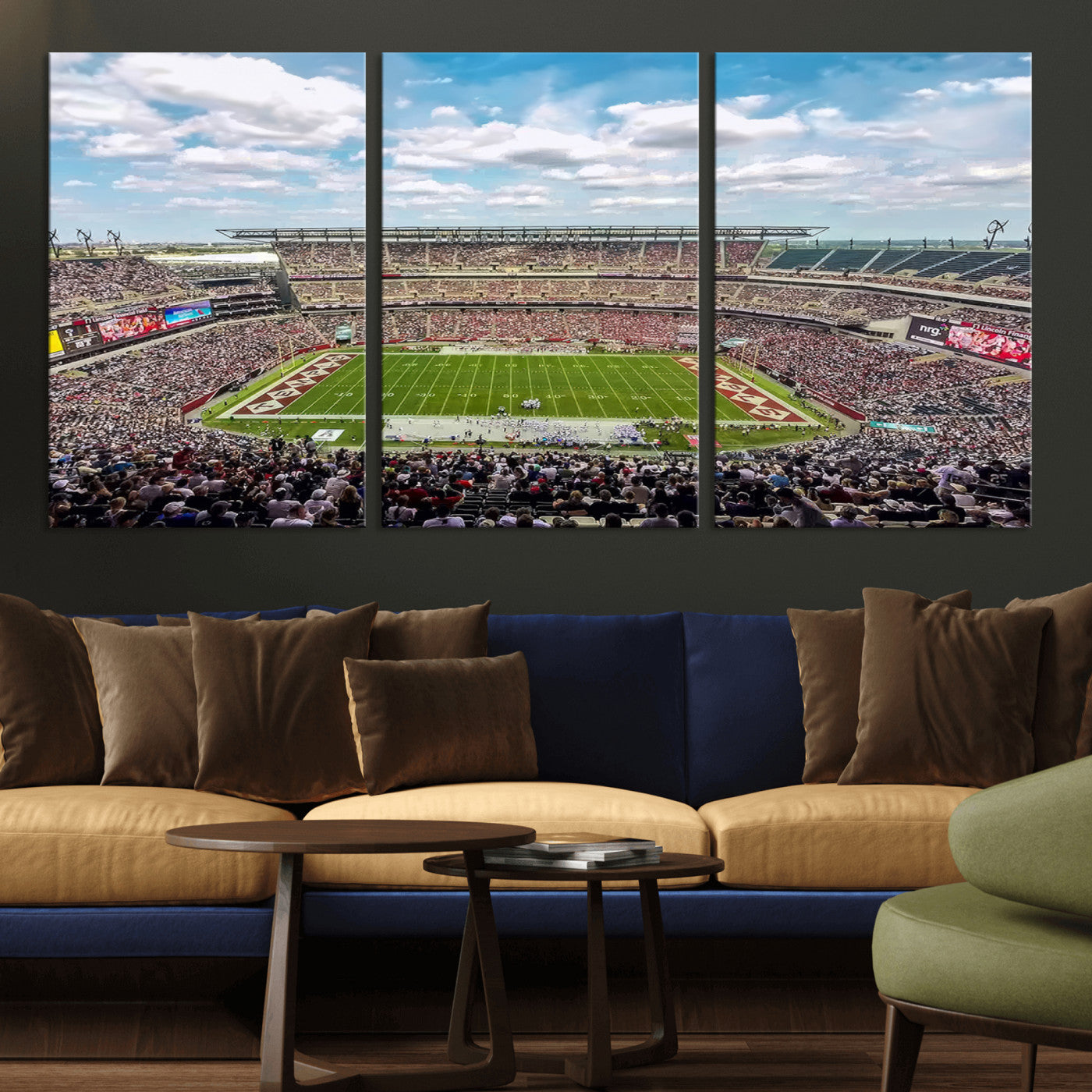 MGV-CV-60X30-3P - The Temple University Owls Athletics Team Print - Philadelphia Lincoln Financial Field Stadium Wall