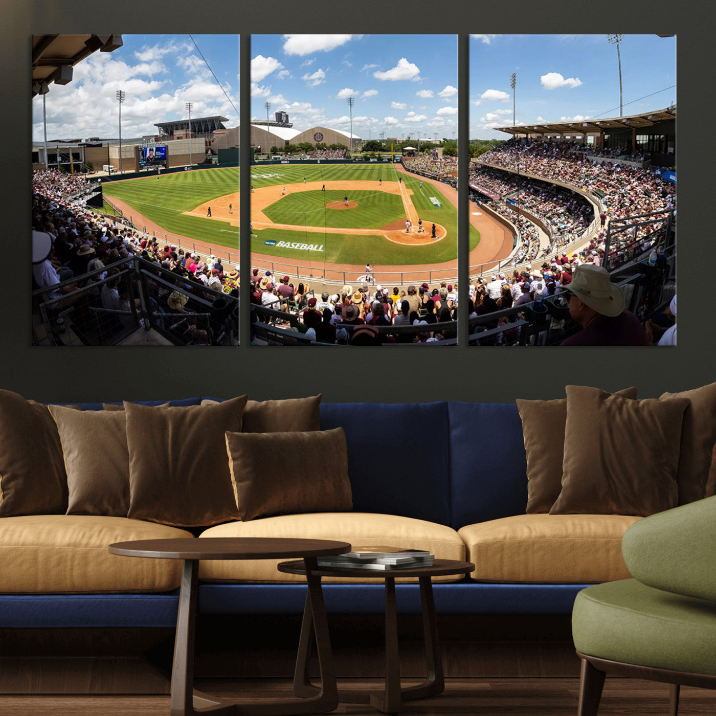 MGV-CV-60X30-3P - The Texas A&M University Aggies Athletics Team Print - College Station Kyle Field Wall Art Canvas