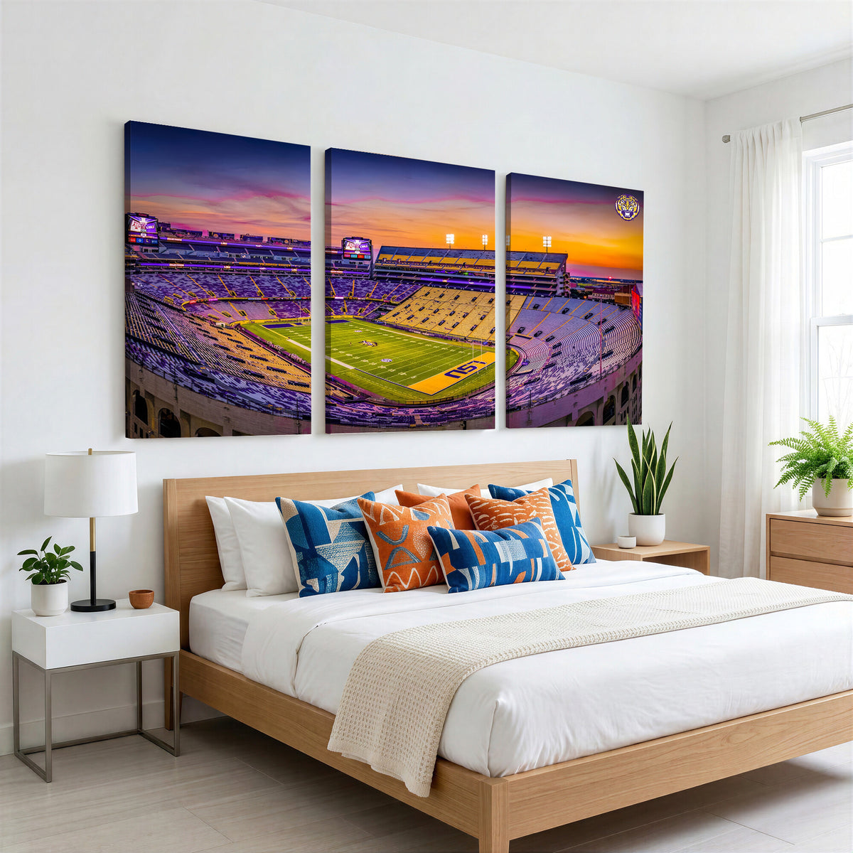 93538-MGV-CV-36X24 - The Louisiana State University Tigers Football Team Print, Framed and Ready to Hang Stadium Print