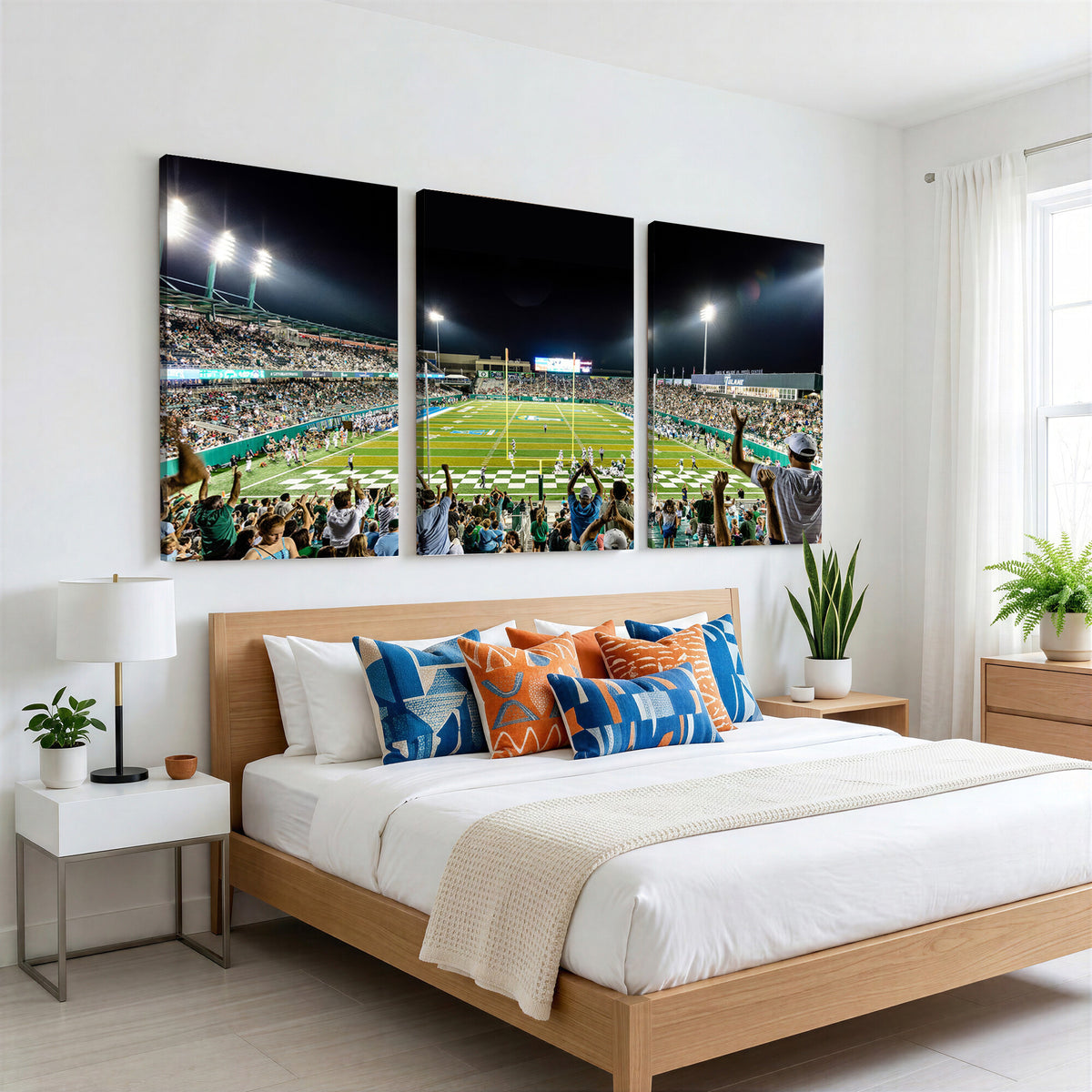 56448-MGV-CV-36X24 - The Tulane University Green Wave Football Team Print, New Orleans Yulman Stadium