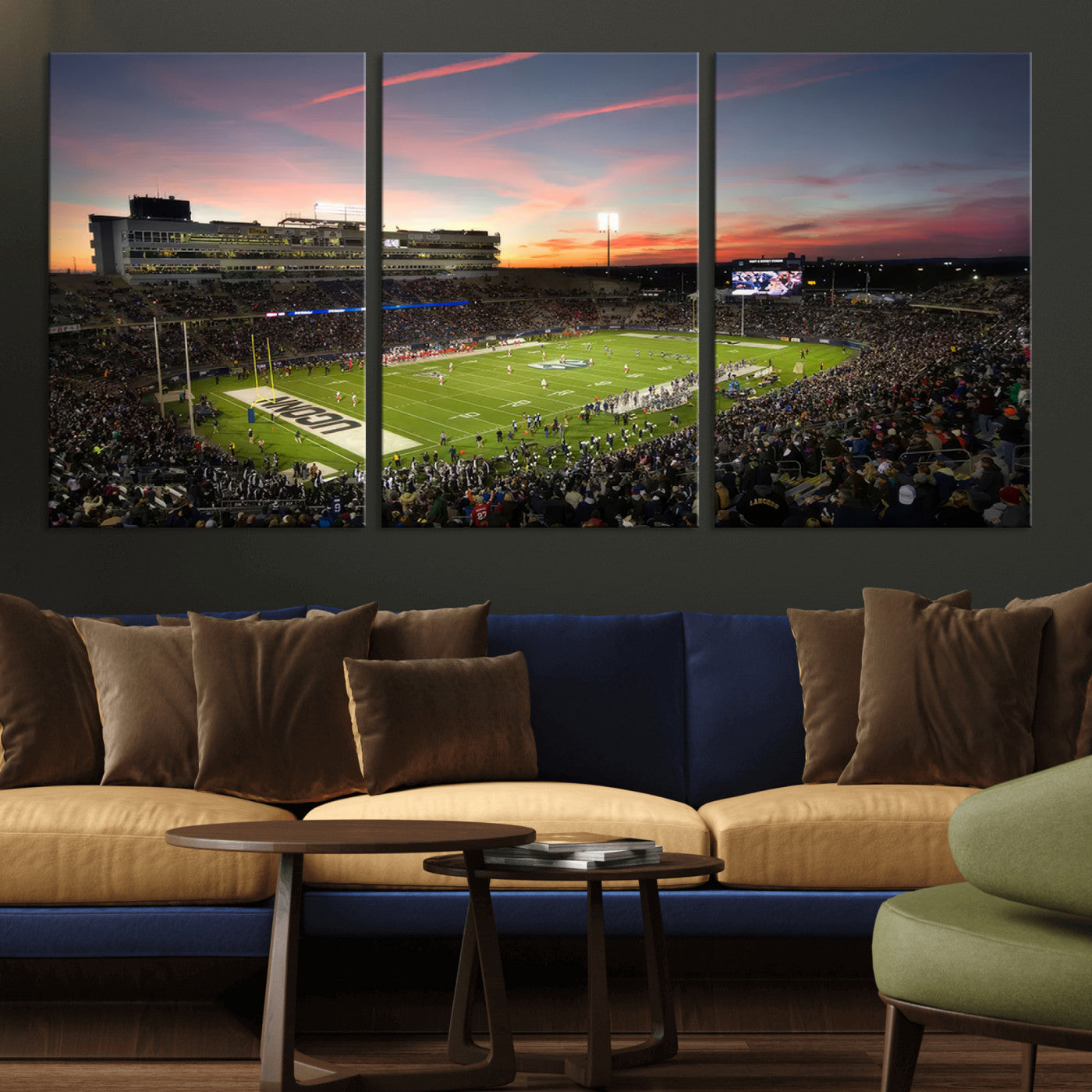 MGV-CV-60X30-3P - The University of Connecticut UCONN Huskies Football Team Print - East Hartford Pratt & Whitney