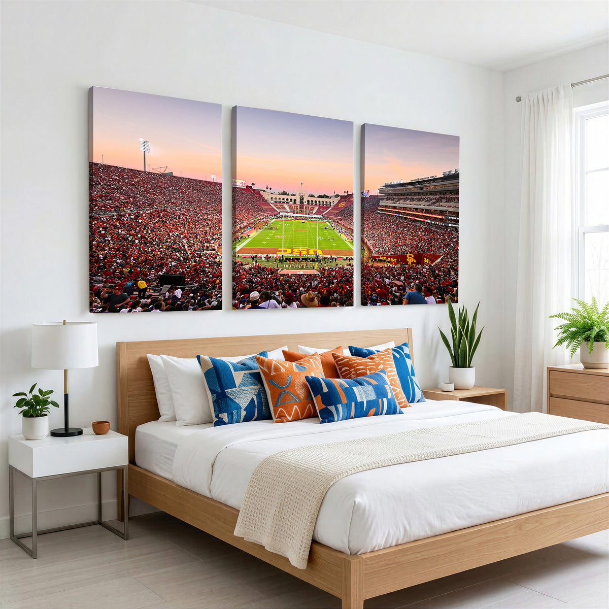 39904-MGV-CV-36X24 - The University of Southern California USC Trojans Football Team Print, Home Bar Wall Decor