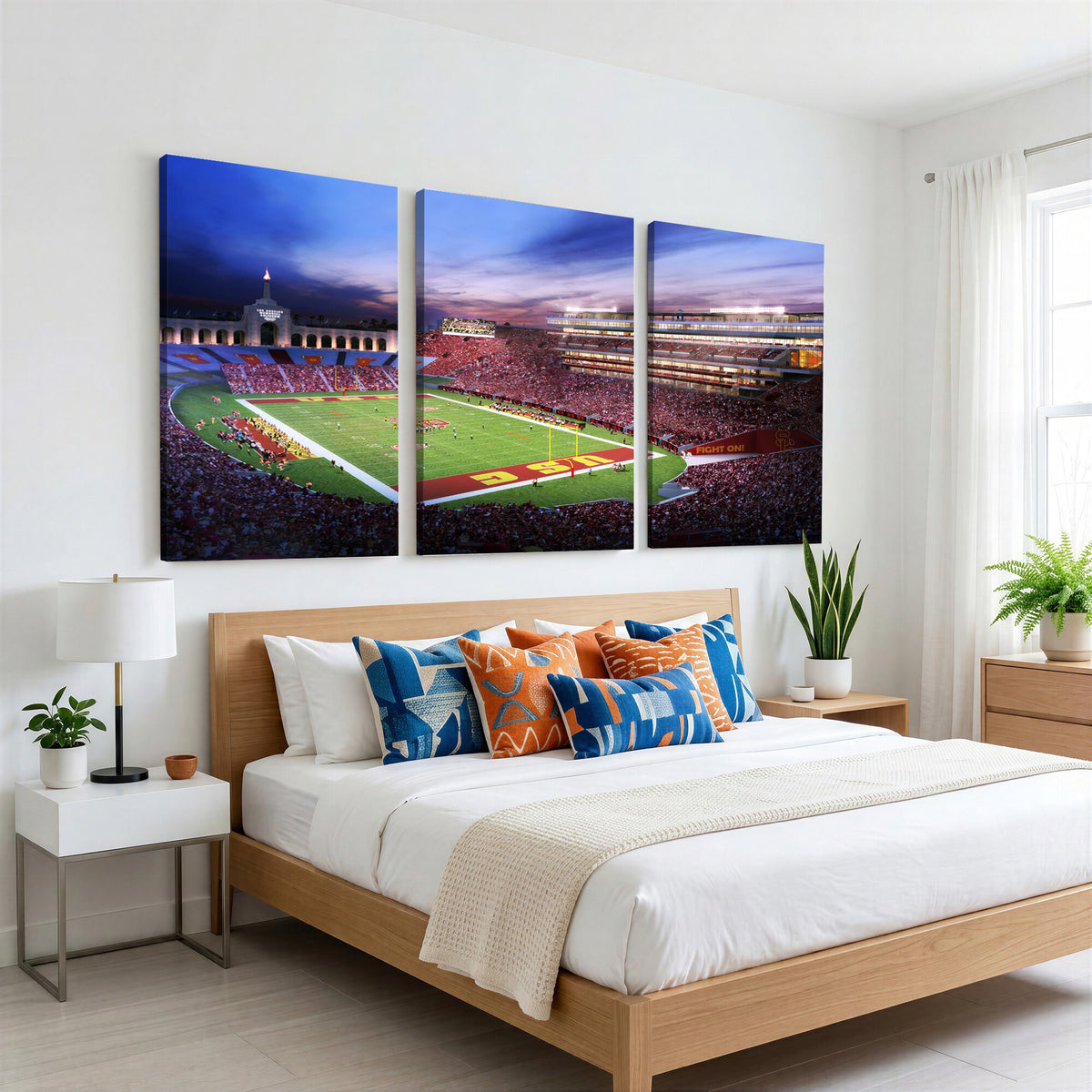 71879-MGV-CV-36X24 - The University of Southern California USC Trojans Football Team Print, Framed and Ready to Hang