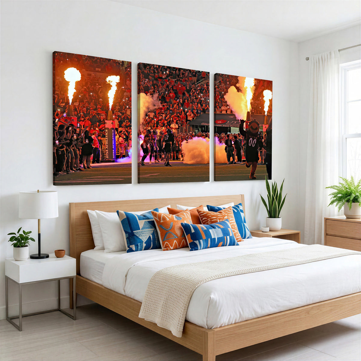 98664-MGV-CV-36X24 - The University of Texas at San Antonio Roadrunners Football Team Print, Extra Large Game Room Wall Decor